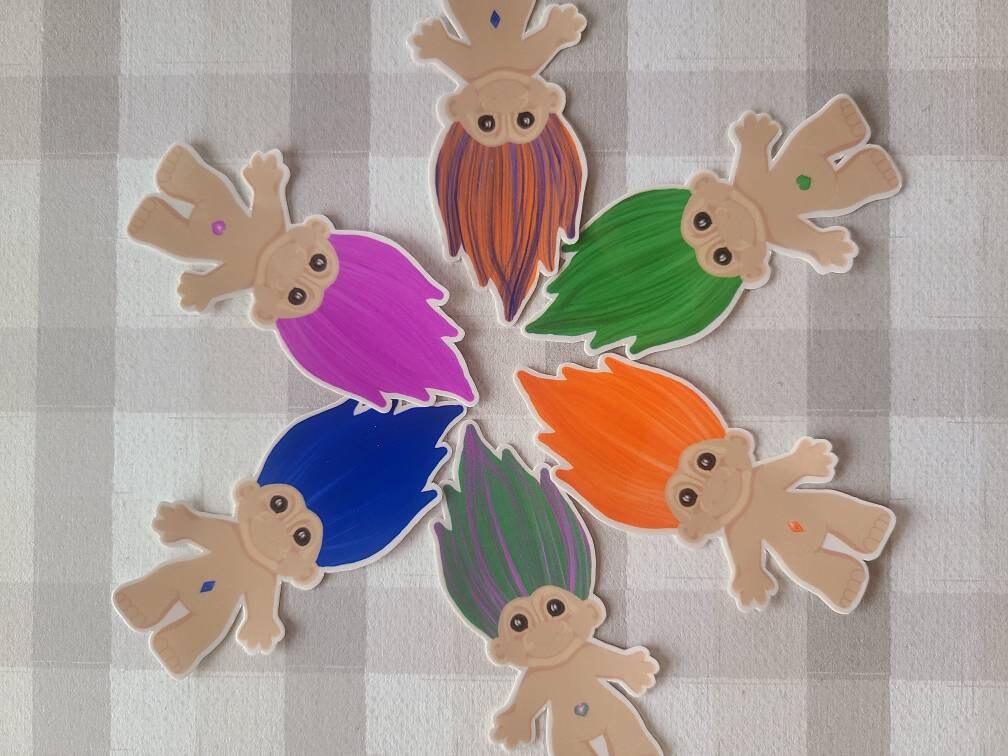 Retro Troll Doll- Vinyl Sticker Set