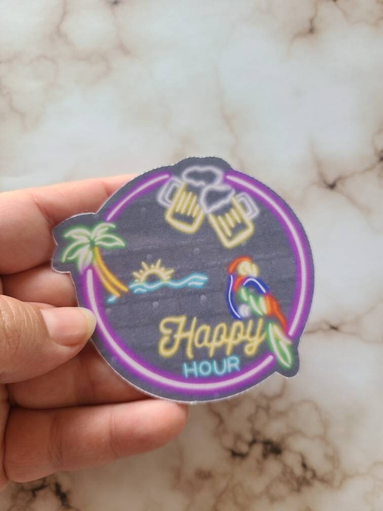Happy Hour Neon Sign - Vinyl Sticker