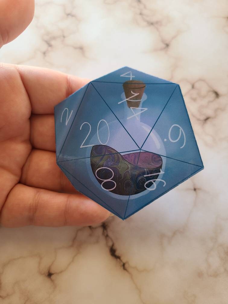 D20 Colorful Potion Bottle - Vinyl Sticker