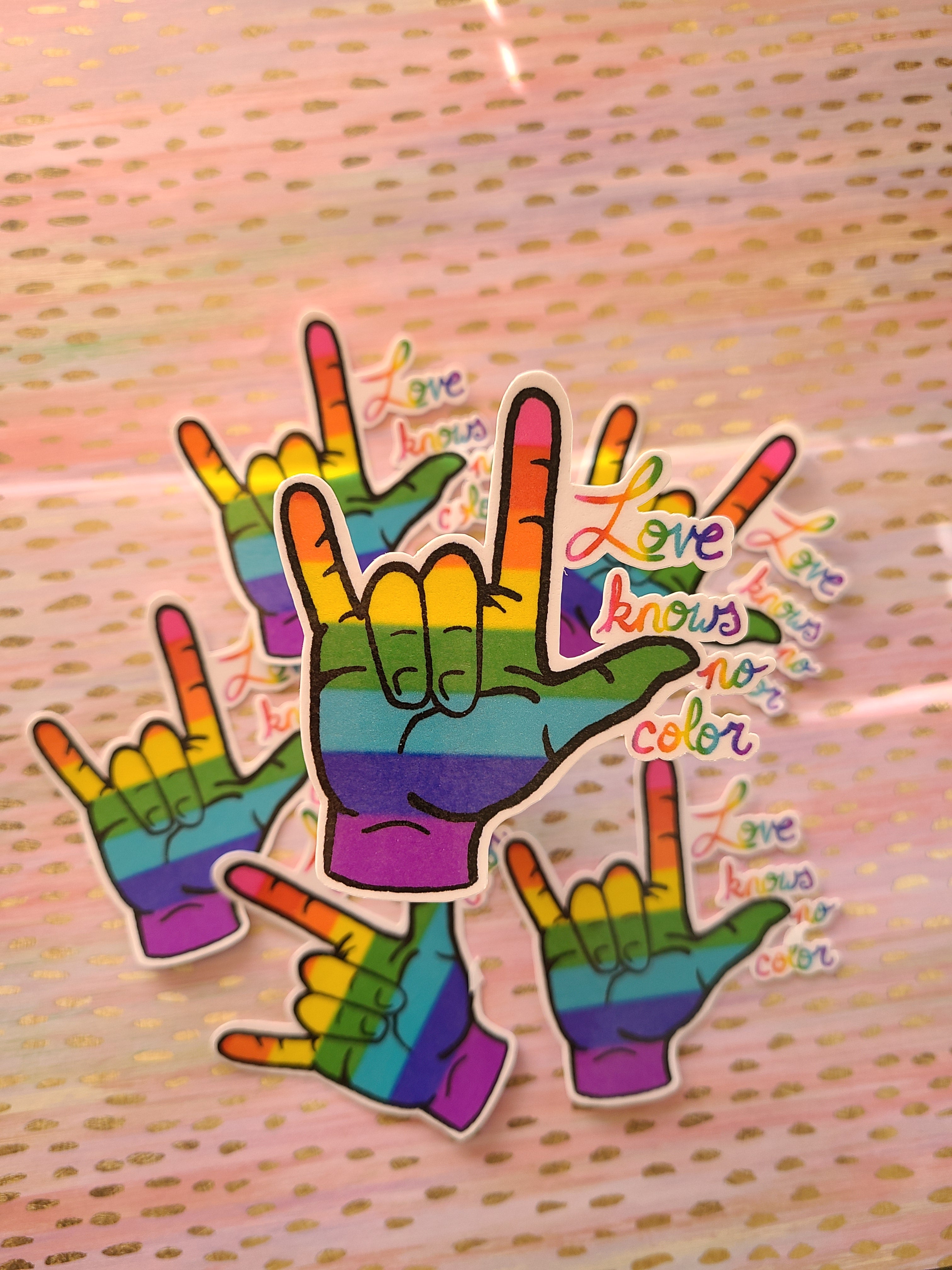 Love Knows No Color Pride LGBTQ - Vinyl Sticker