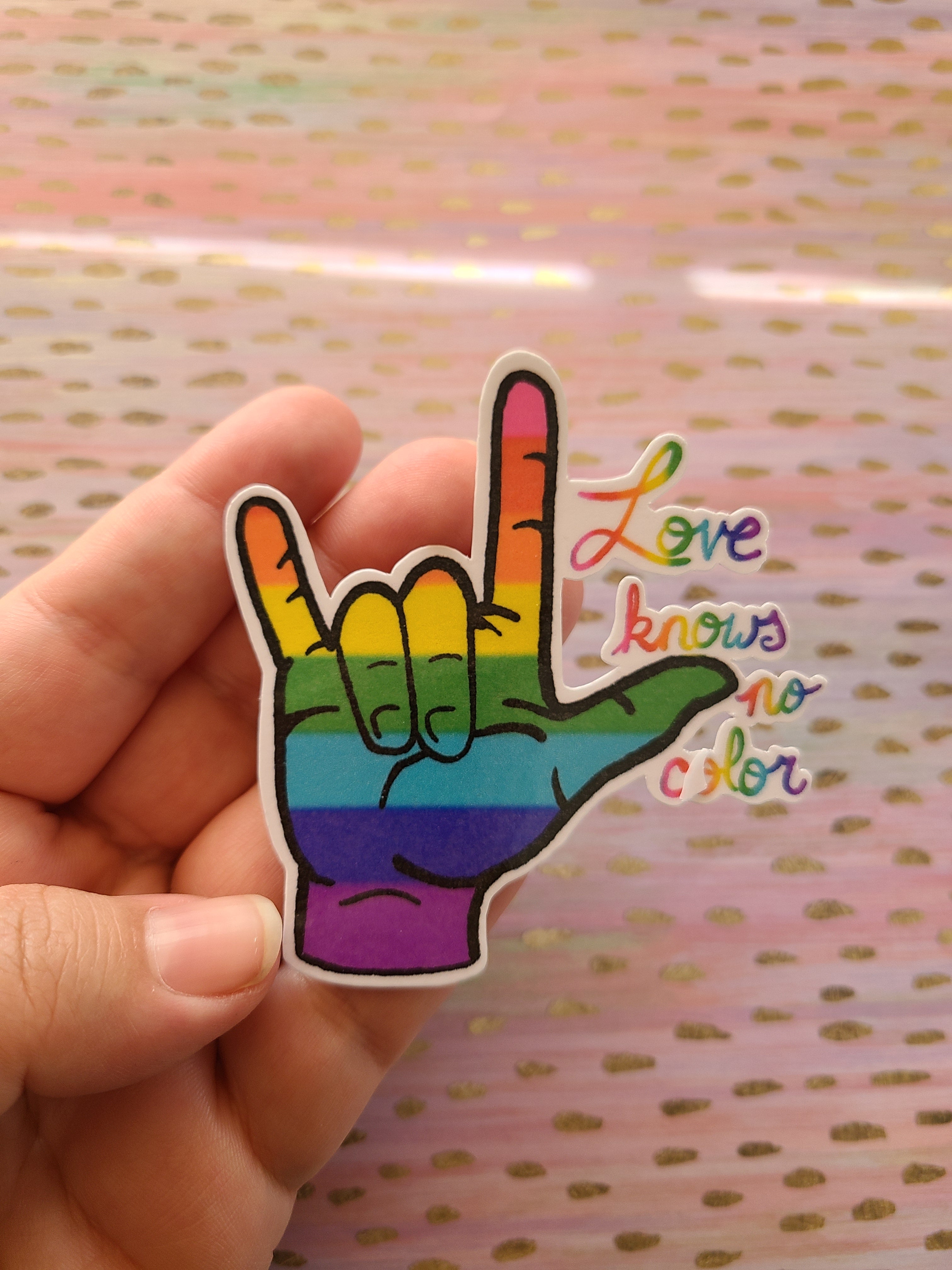 Love Knows No Color Pride LGBTQ - Vinyl Sticker