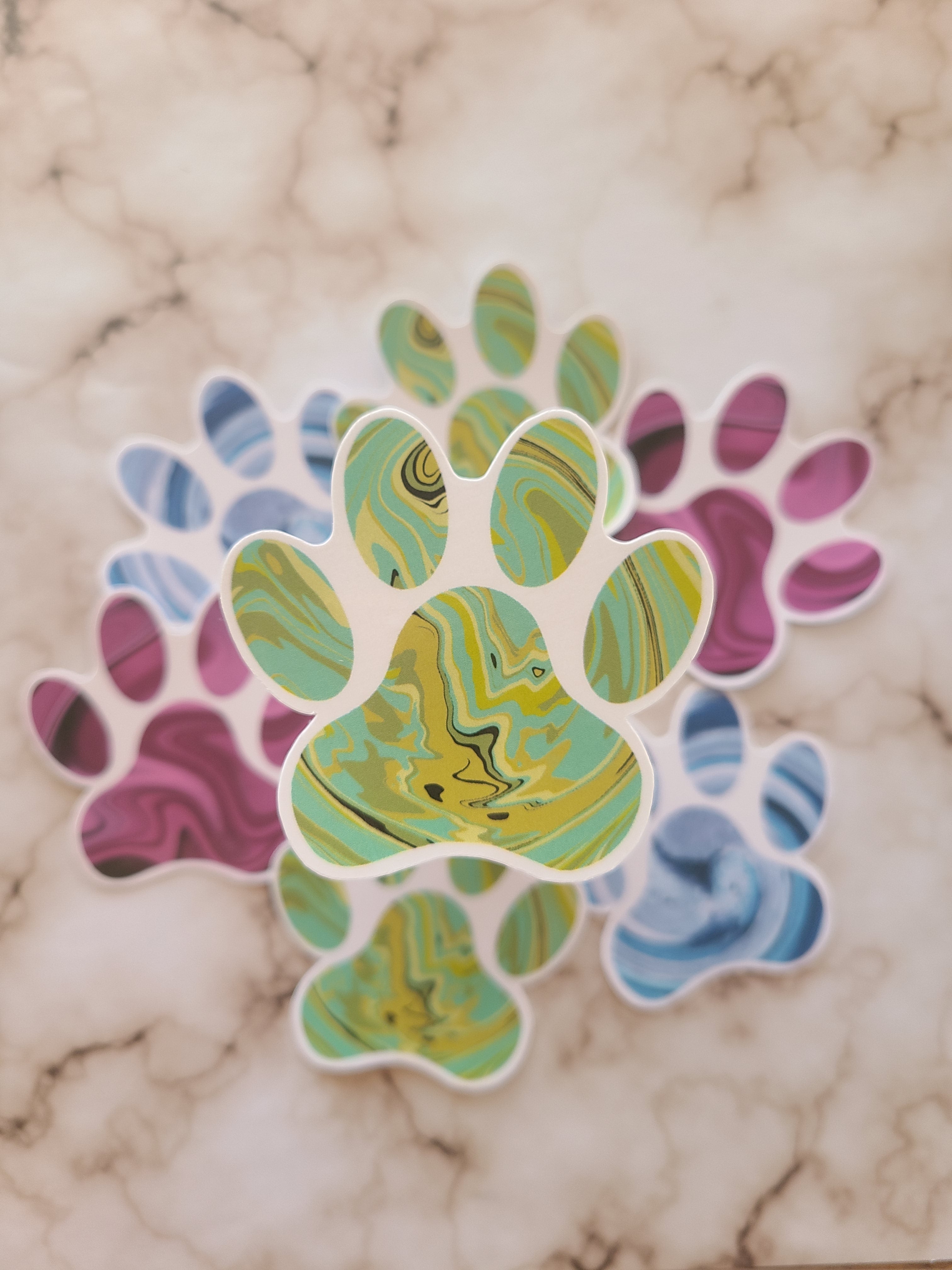 Colorful Paw Print - Vinyl Sticker