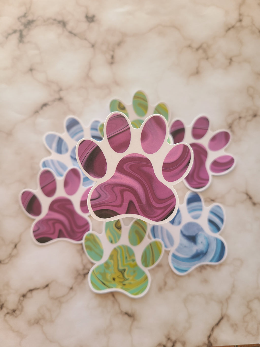 Colorful Paw Print - Vinyl Sticker
