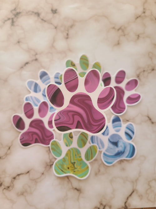 Colorful Paw Print - Vinyl Sticker