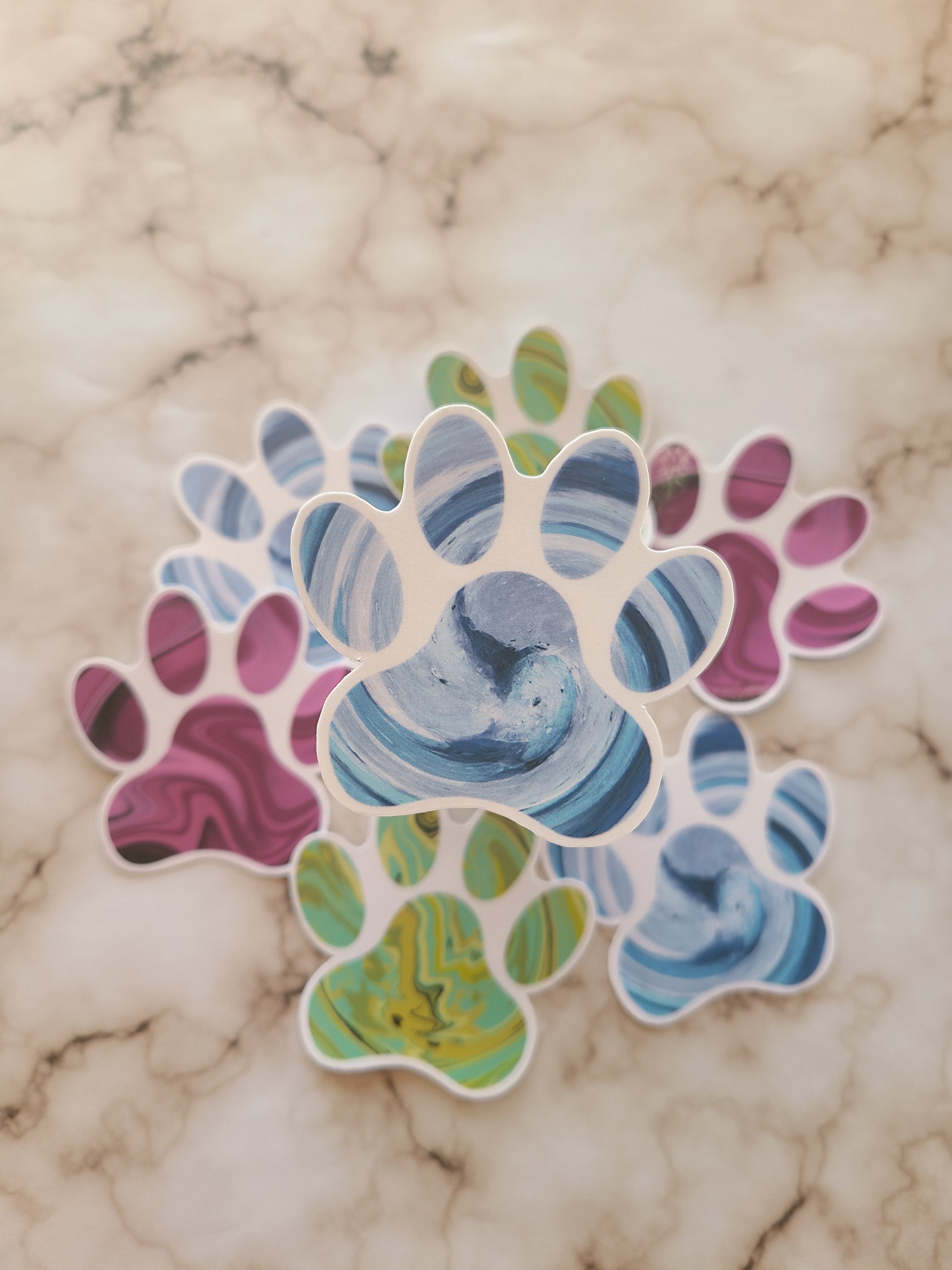 Colorful Paw Print - Vinyl Sticker