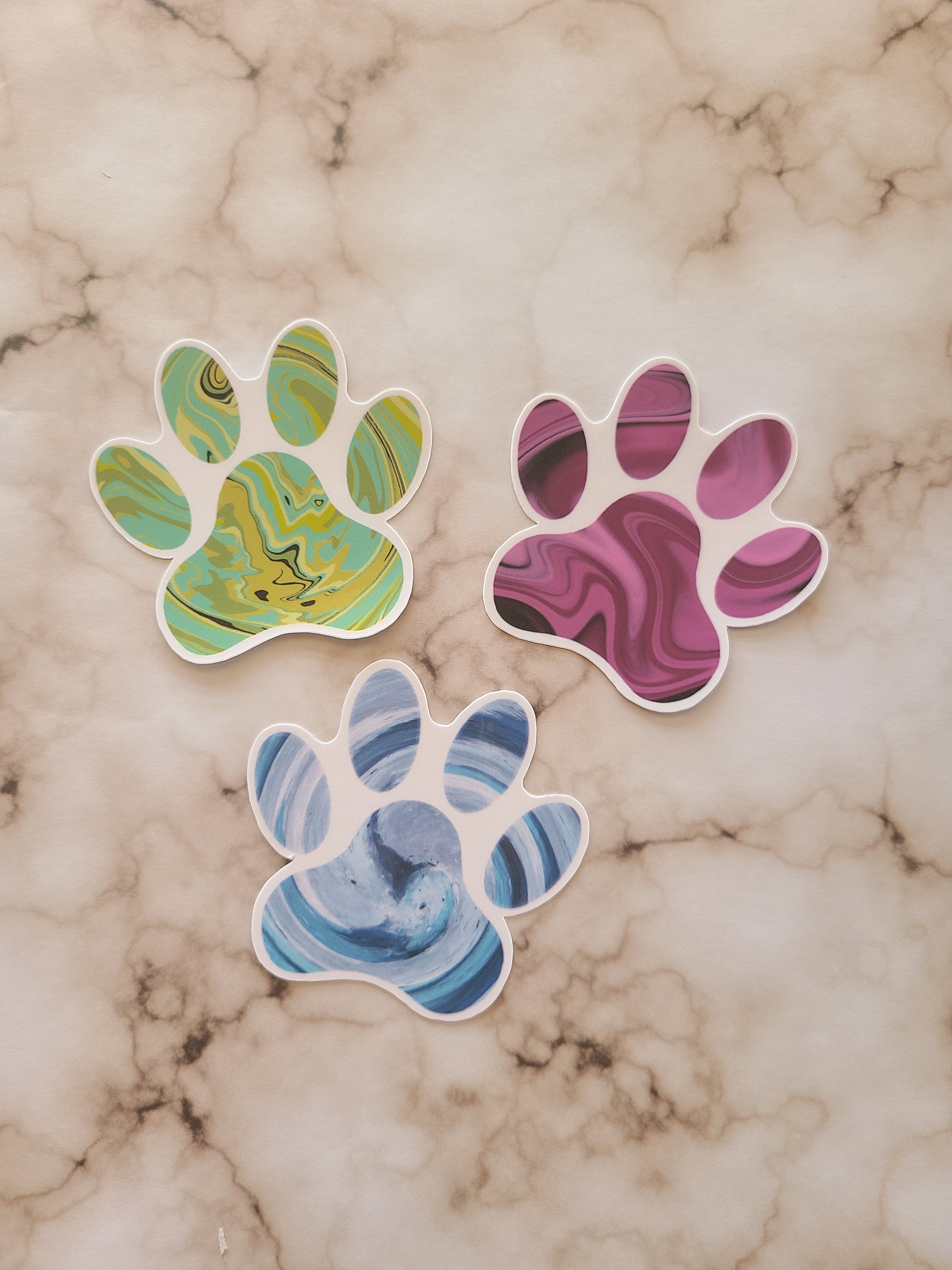 Colorful Paw Print - Vinyl Sticker