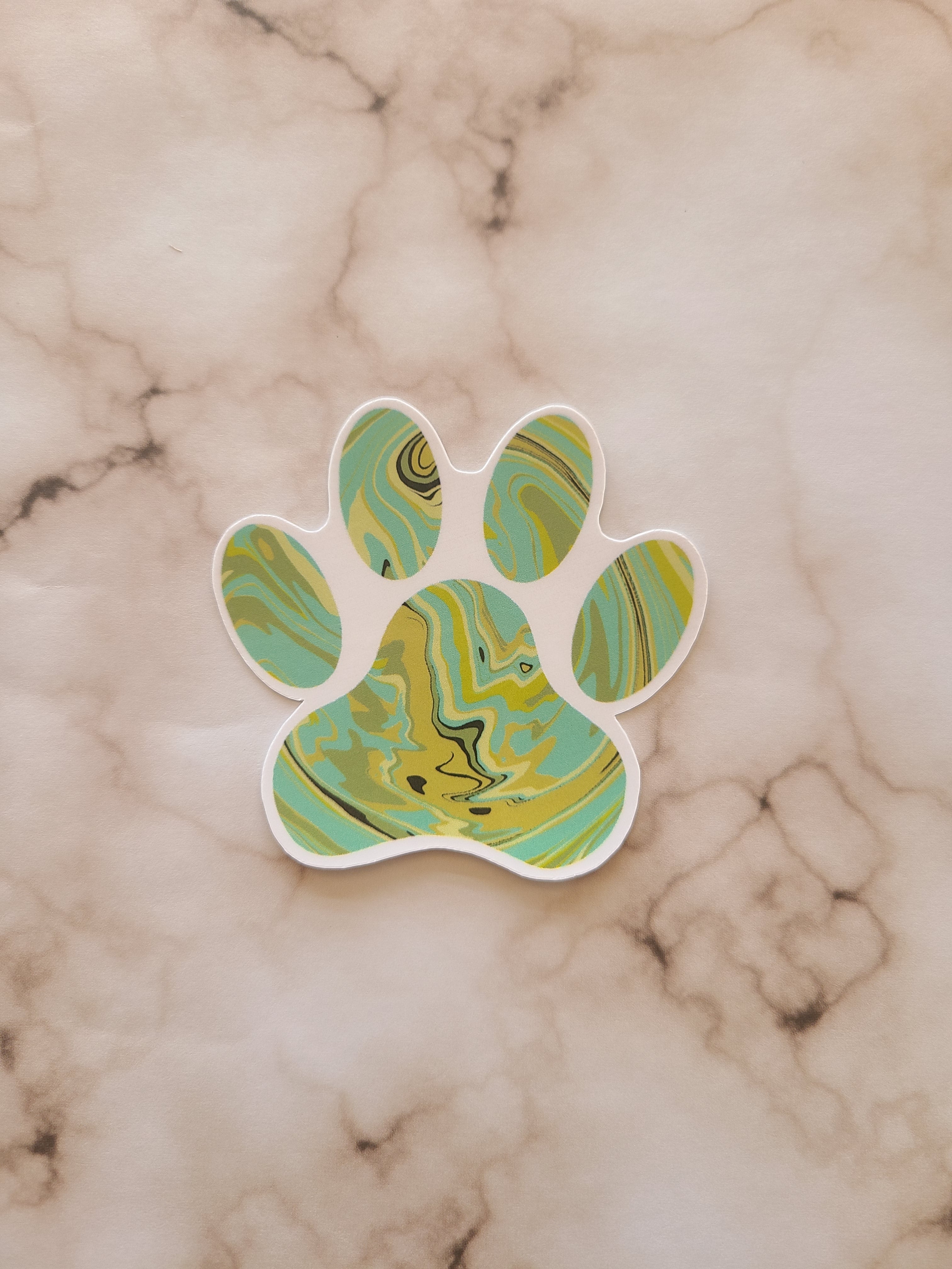 Colorful Paw Print - Vinyl Sticker