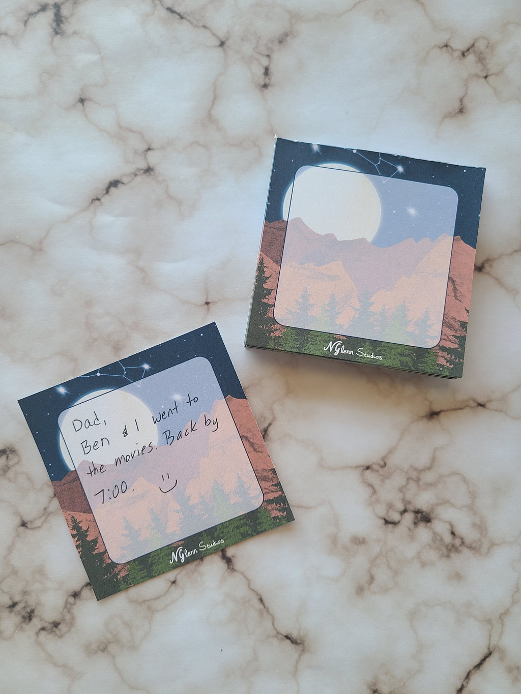 Full Moon Night Sky Memo Pad