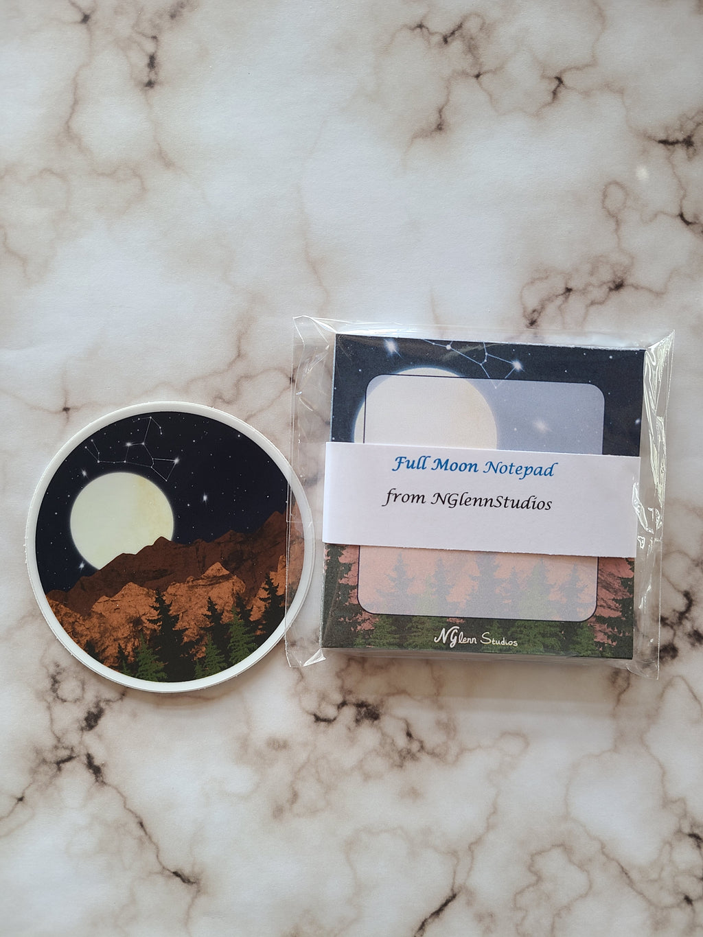 Full Moon Night Sky Memo Pad