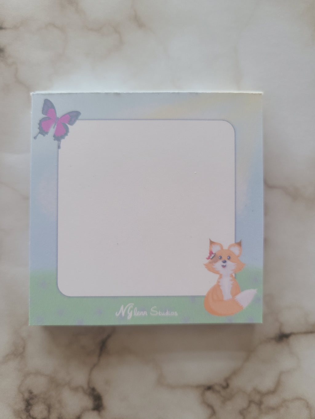 Playful Fox and Butterfly Memo Pad