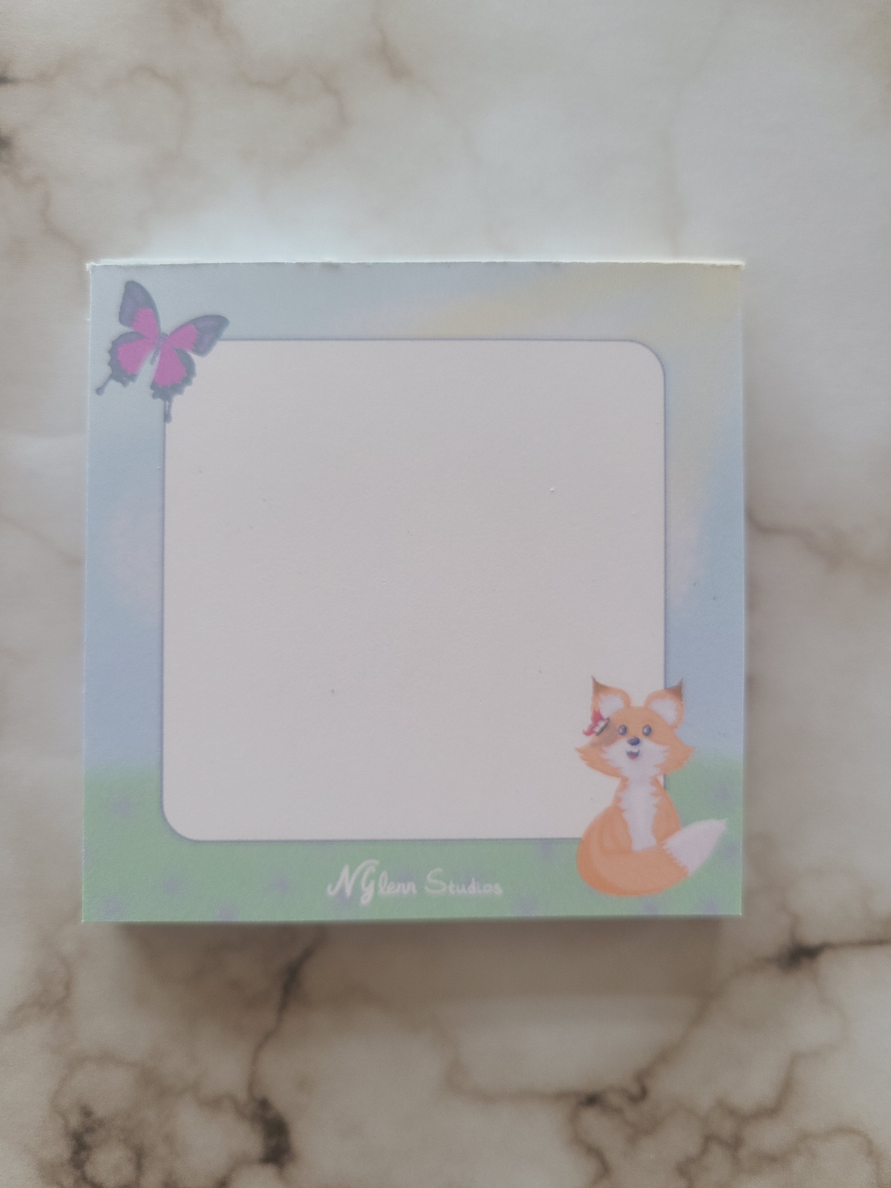 Playful Fox and Butterfly Memo Pad