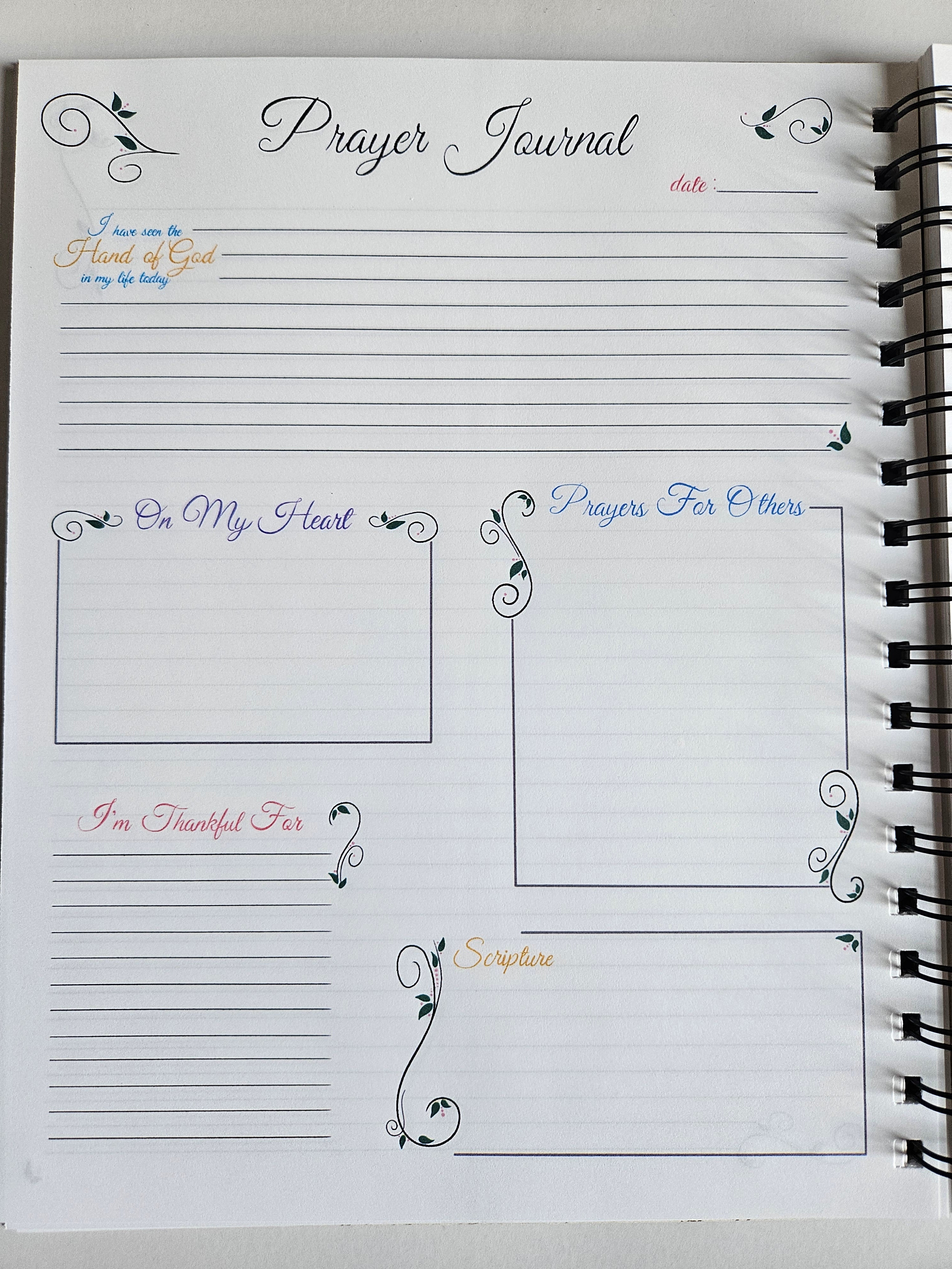 Prayer Journal, Ornamental Swirl Layout (Multiple Cover Options)