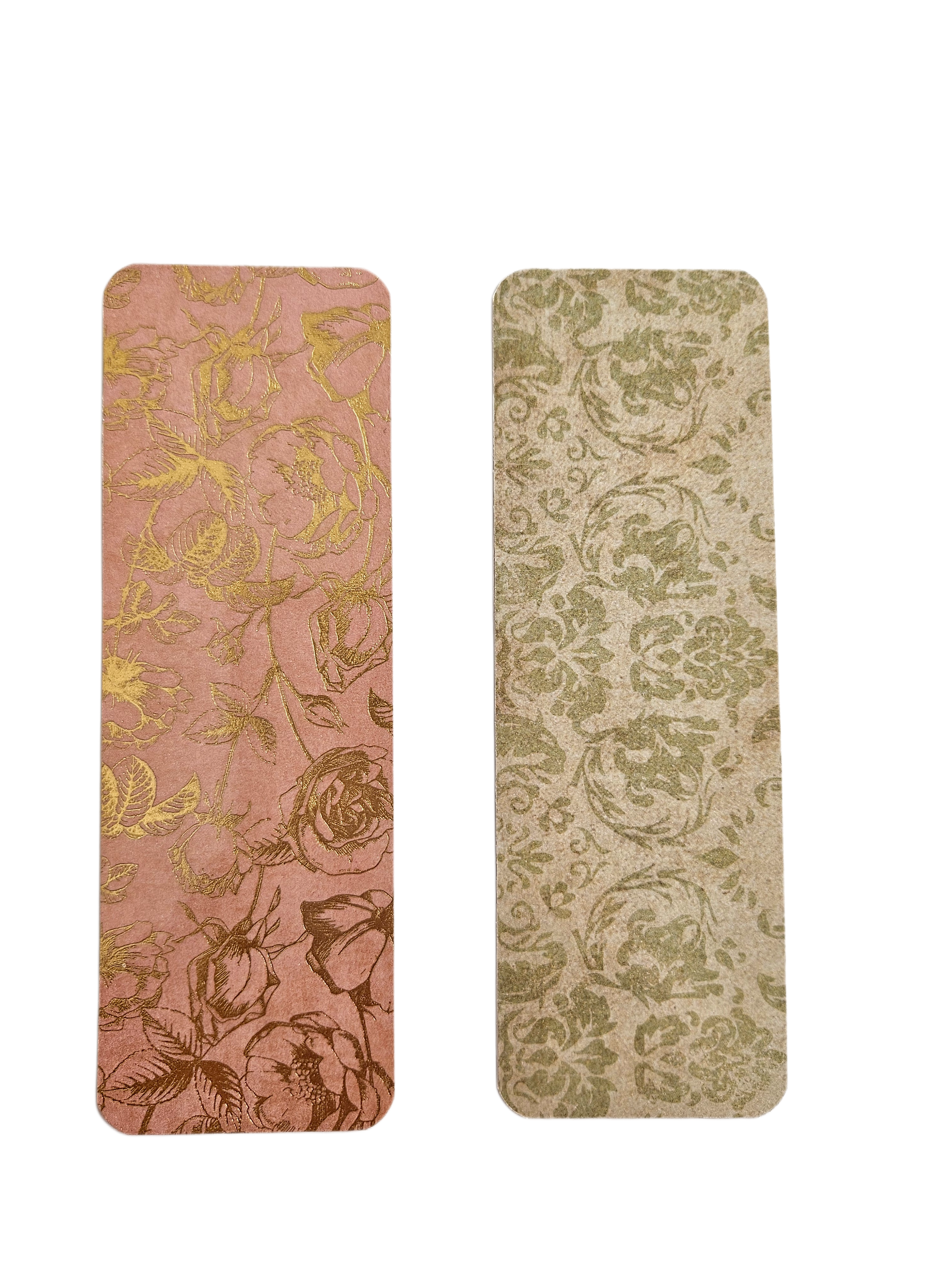 Handmade Laminated Bookmark- Vintage Gold Foil Rose