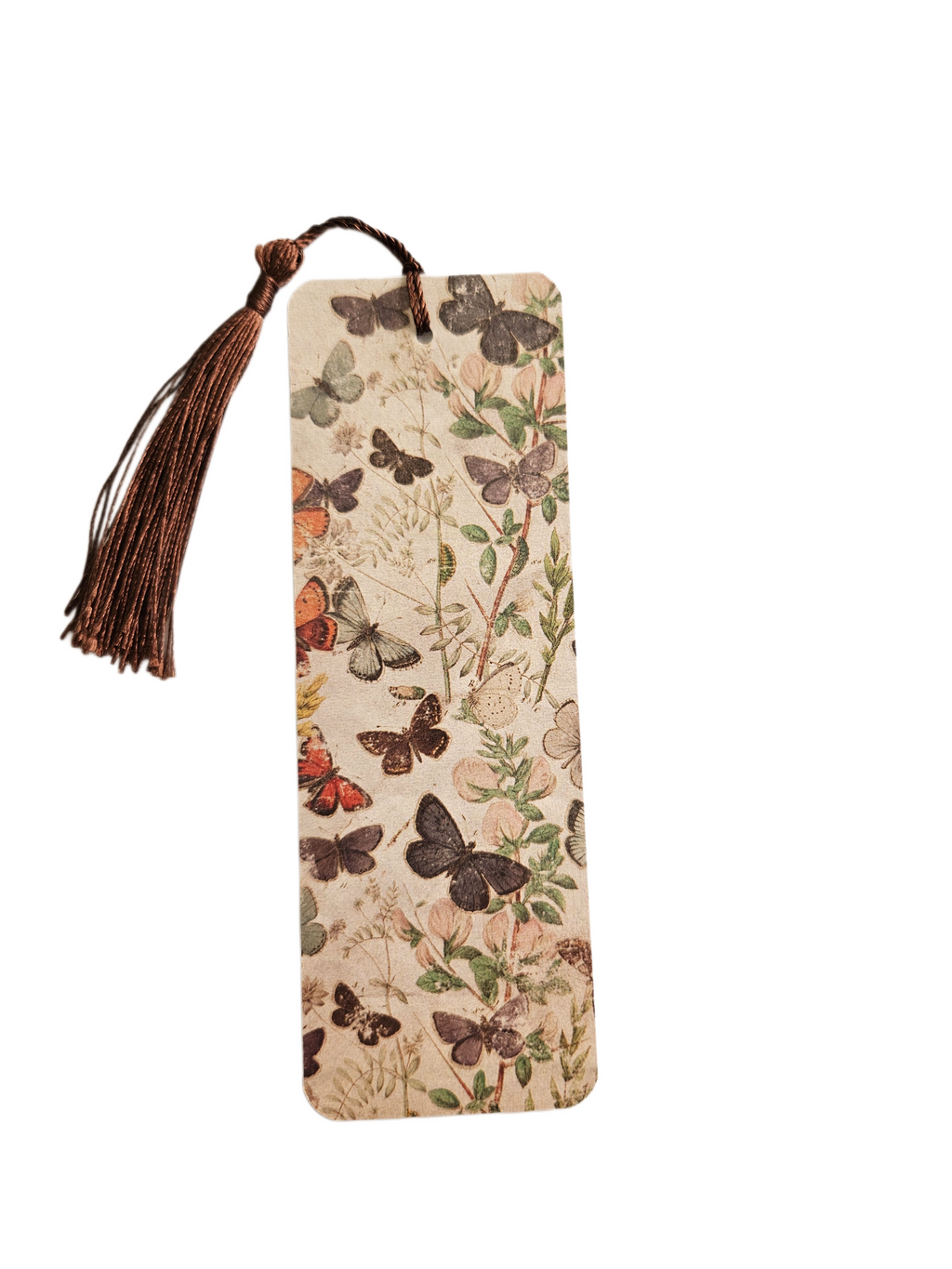 Handmade Laminated Bookmark with Tassel- Gold Foil Vintage Rose