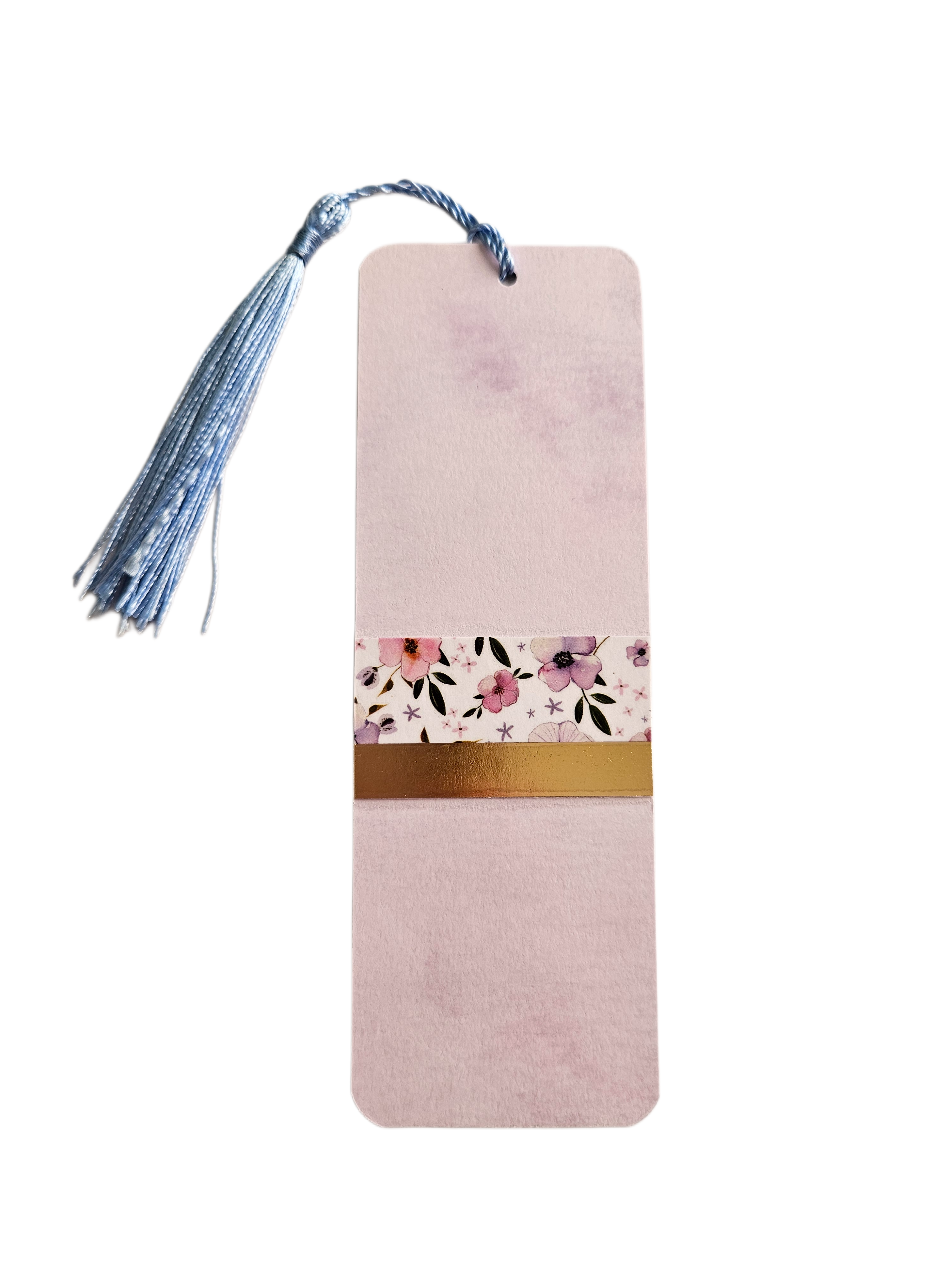 Handmade Laminated Bookmark with Tassel- Purple Watercolor Wildflowers