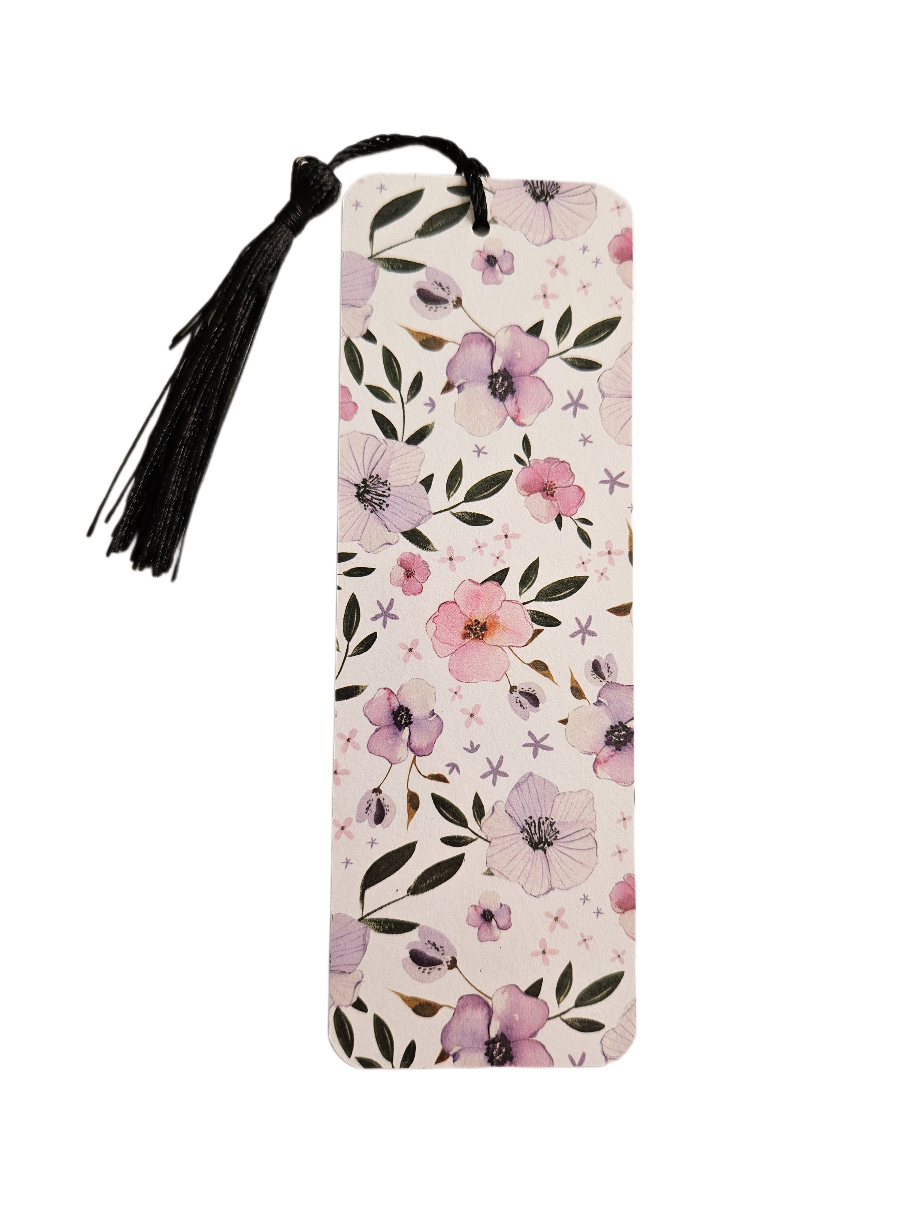 Handmade Laminated Bookmark with Tassel- Watercolor Wildflowers