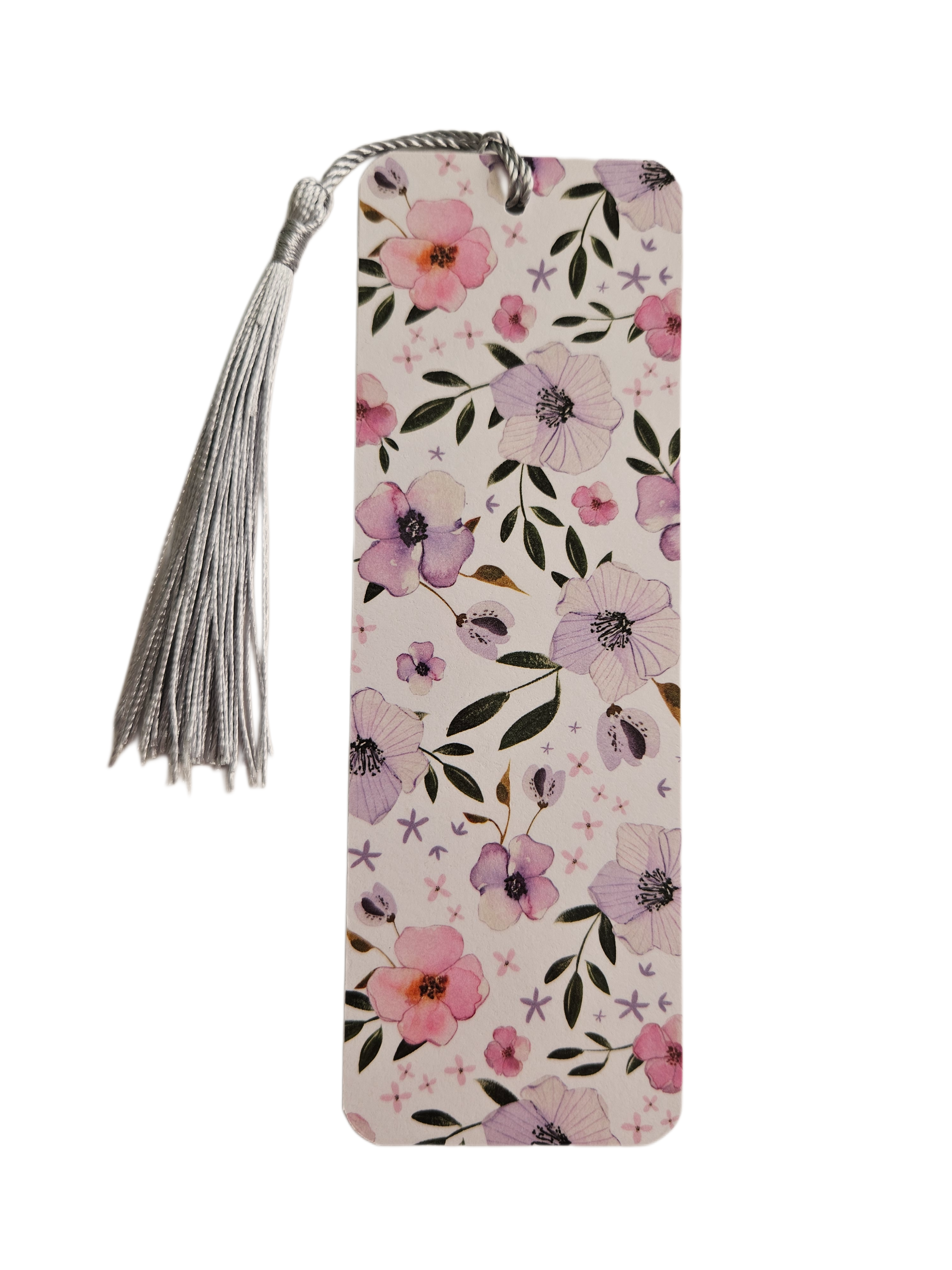 Handmade Laminated Bookmark with Tassel- Watercolor Wildflowers