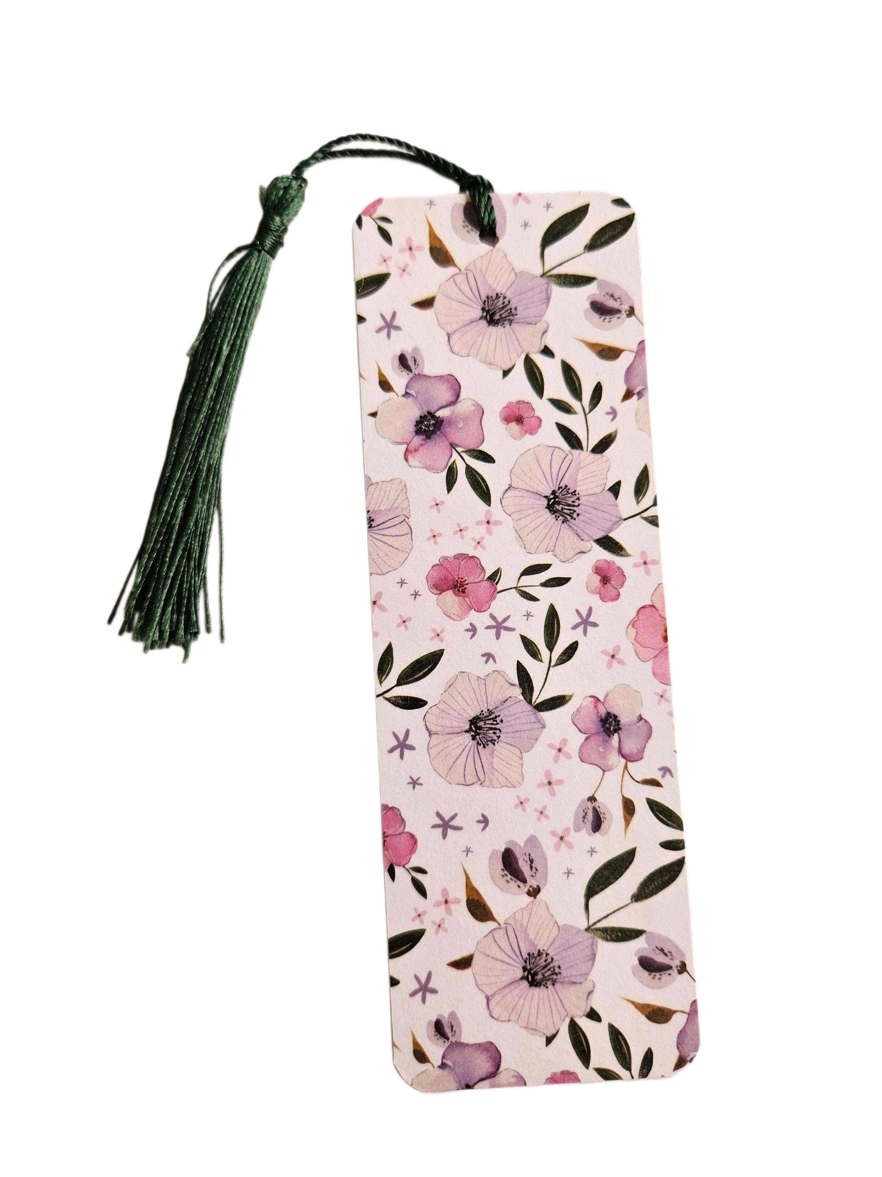 Handmade Laminated Bookmark with Tassel- Watercolor Wildflowers