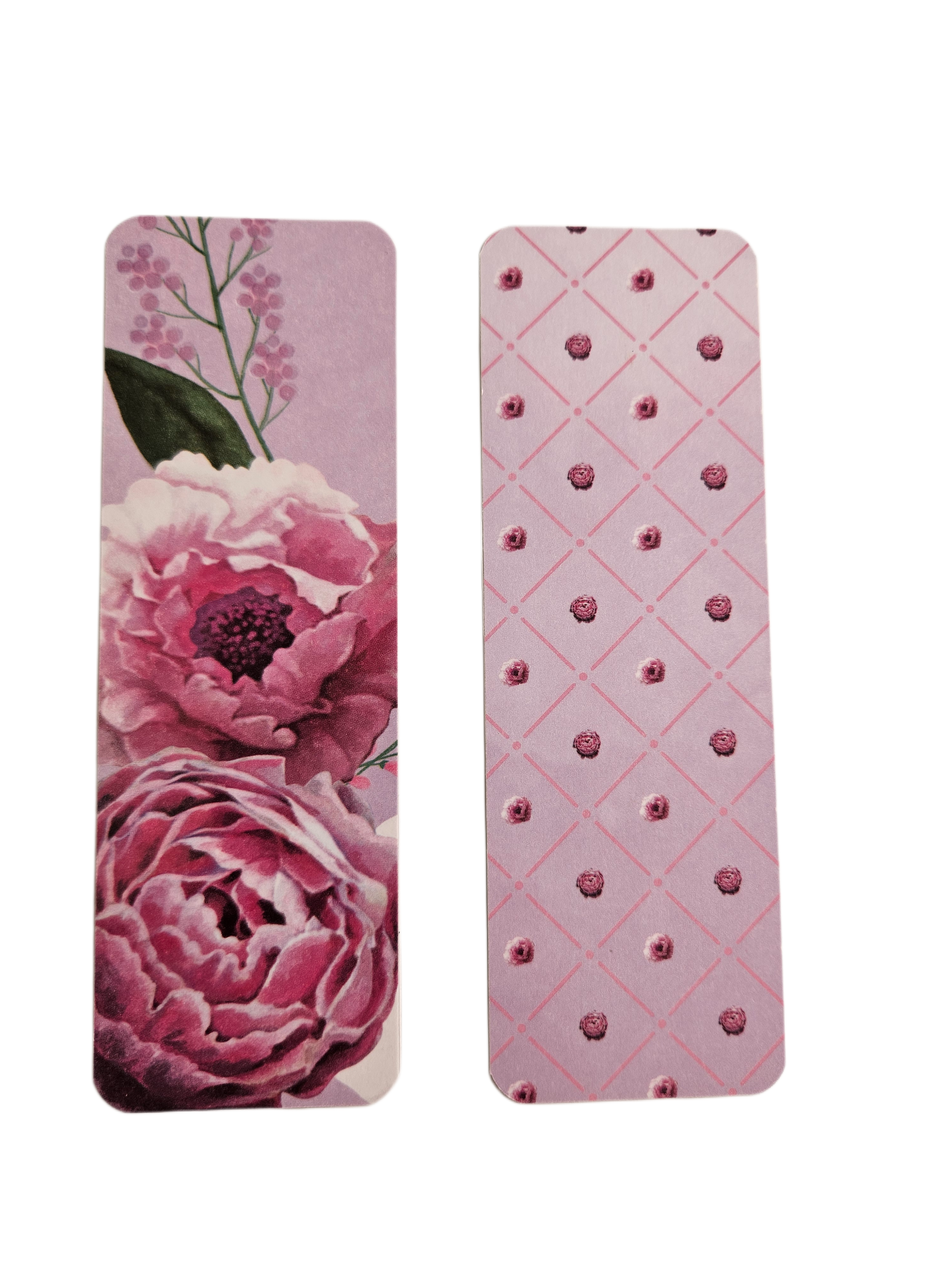 Handmade Laminated Bookmark- Peony Dreams