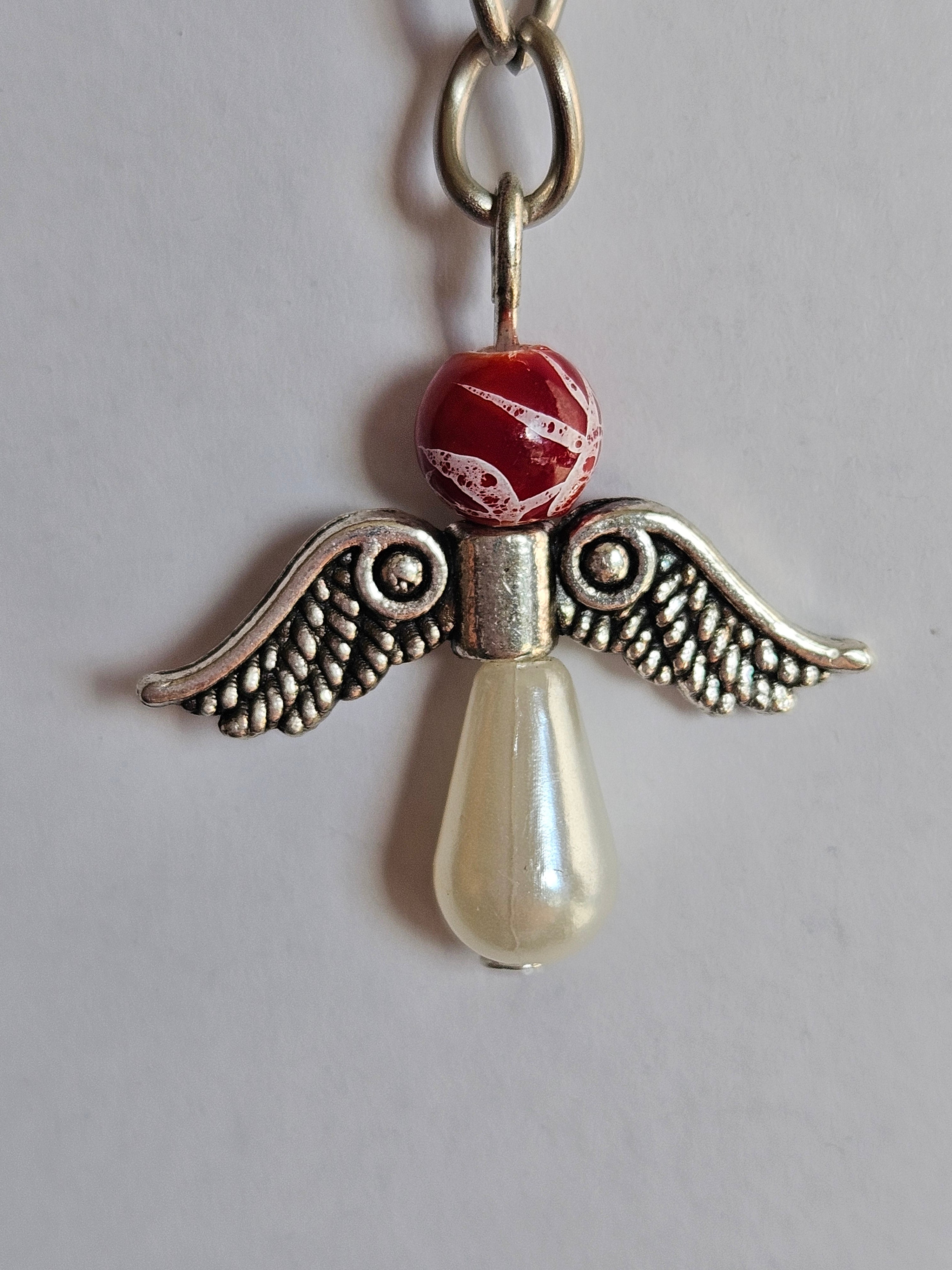 Guardian Angel Keychain – Handcrafted Protection Charm