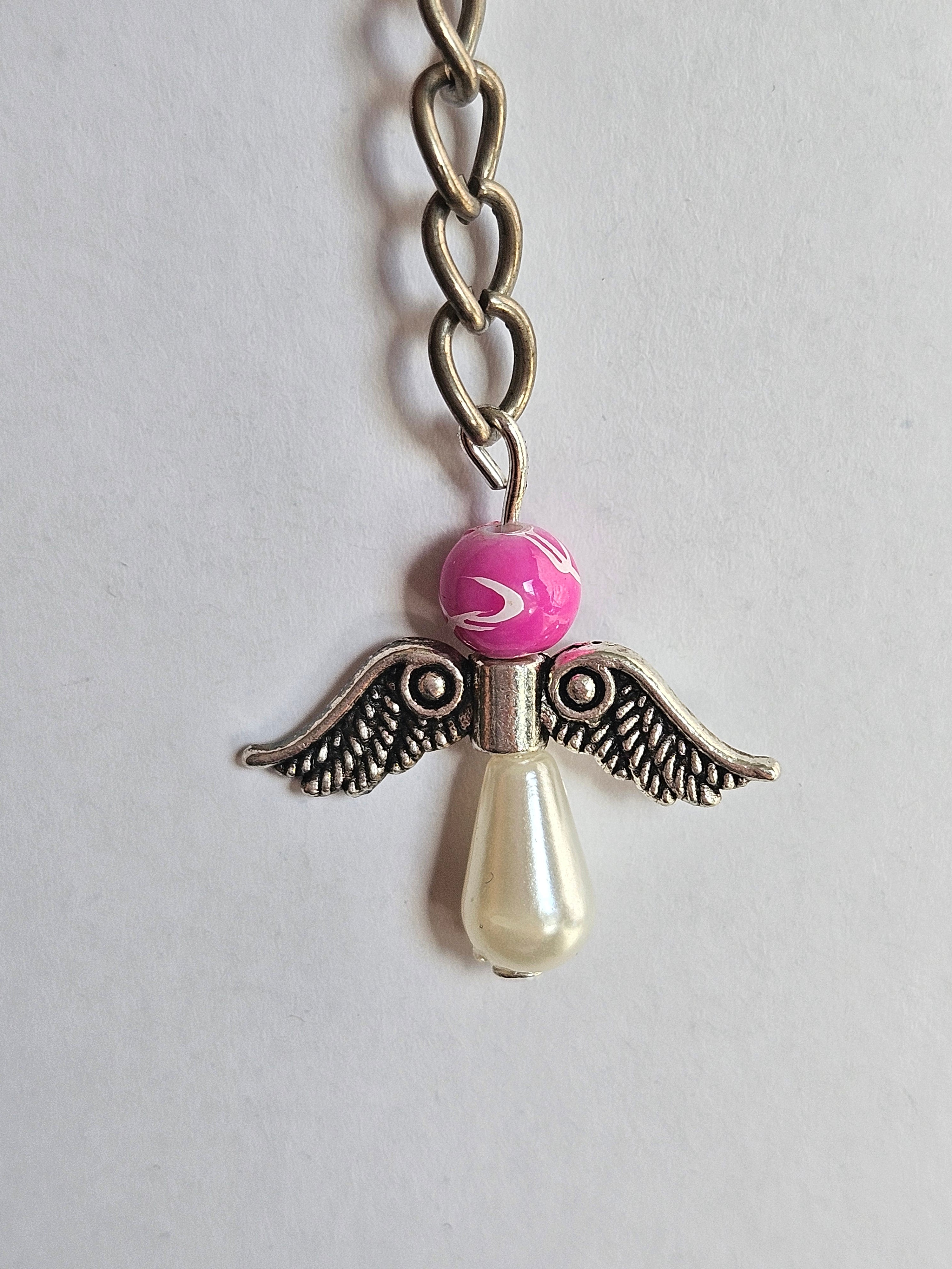 Guardian Angel Keychain – Handcrafted Protection Charm