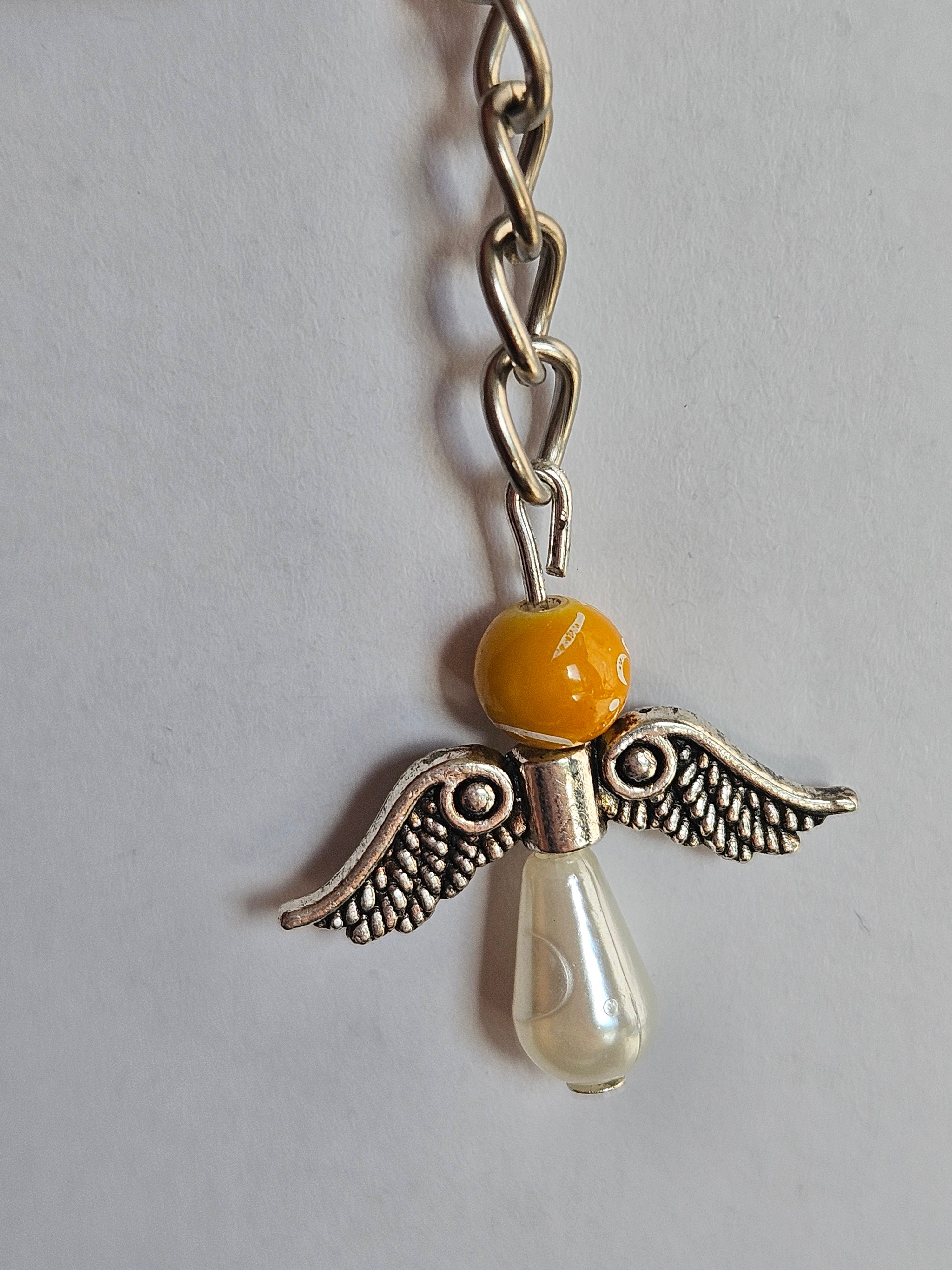 Guardian Angel Keychain – Handcrafted Protection Charm