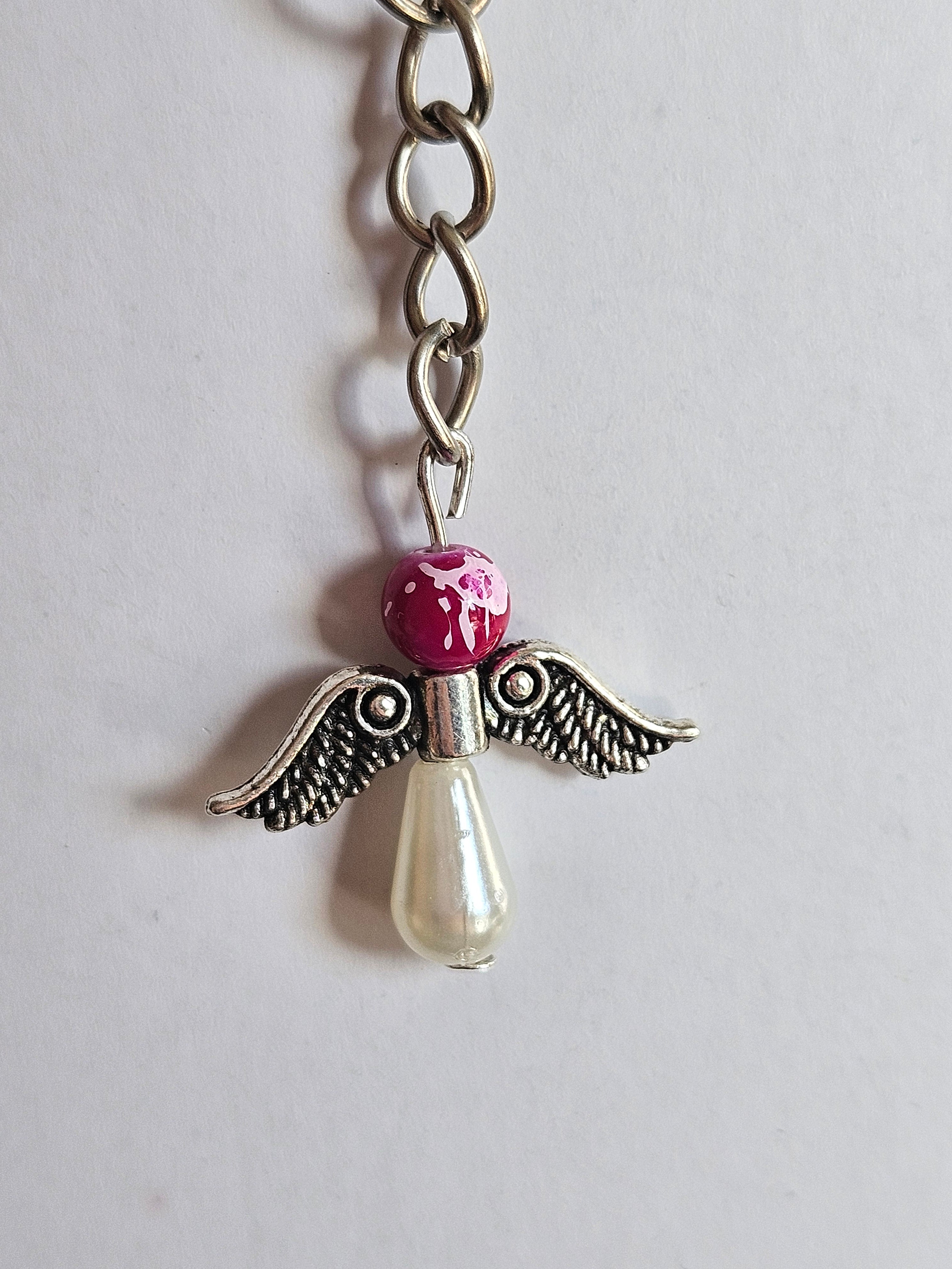 Guardian Angel Keychain – Handcrafted Protection Charm
