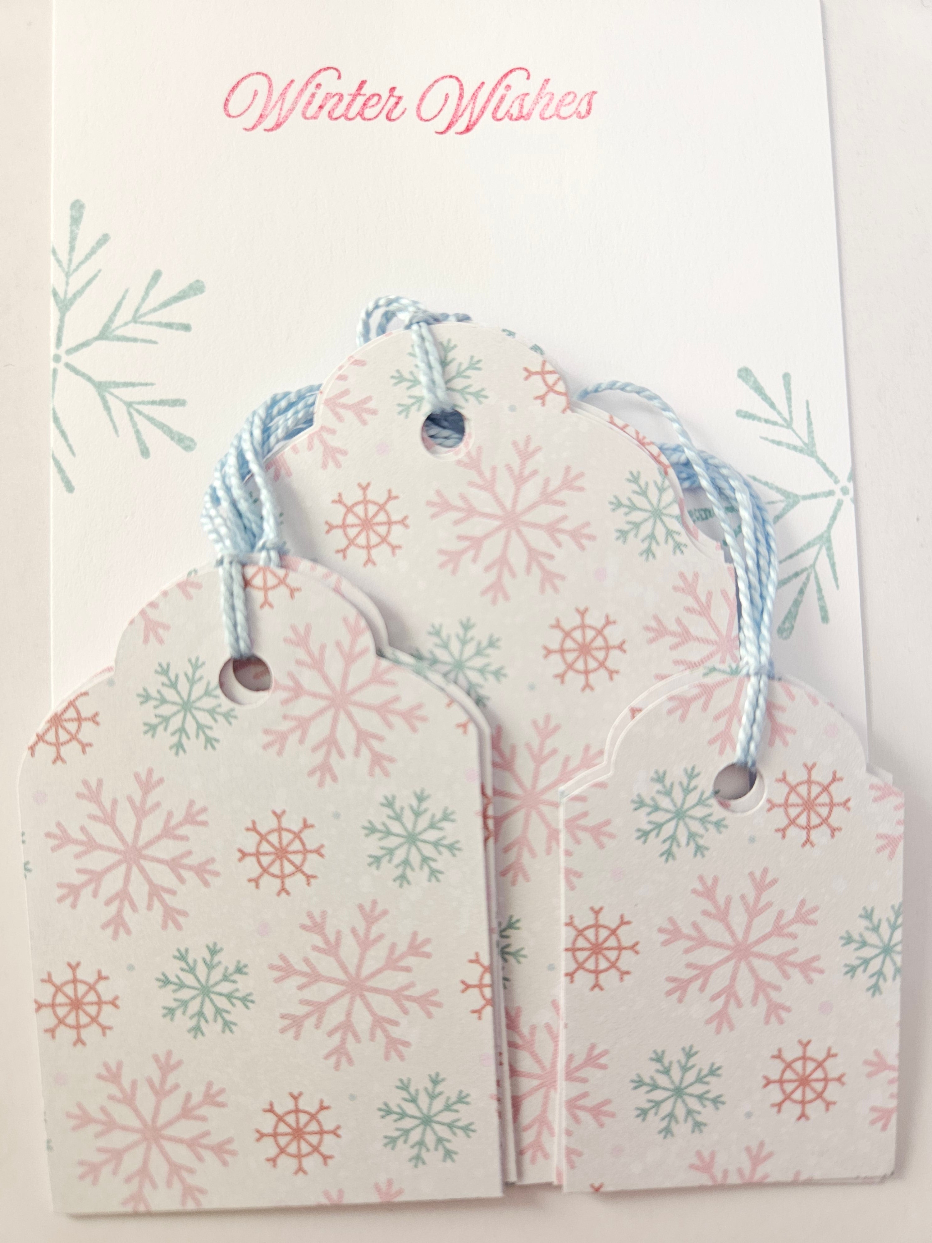 Christmas Gift Tags – Set of 12 Handmade Holiday Tags - Snowflakes
