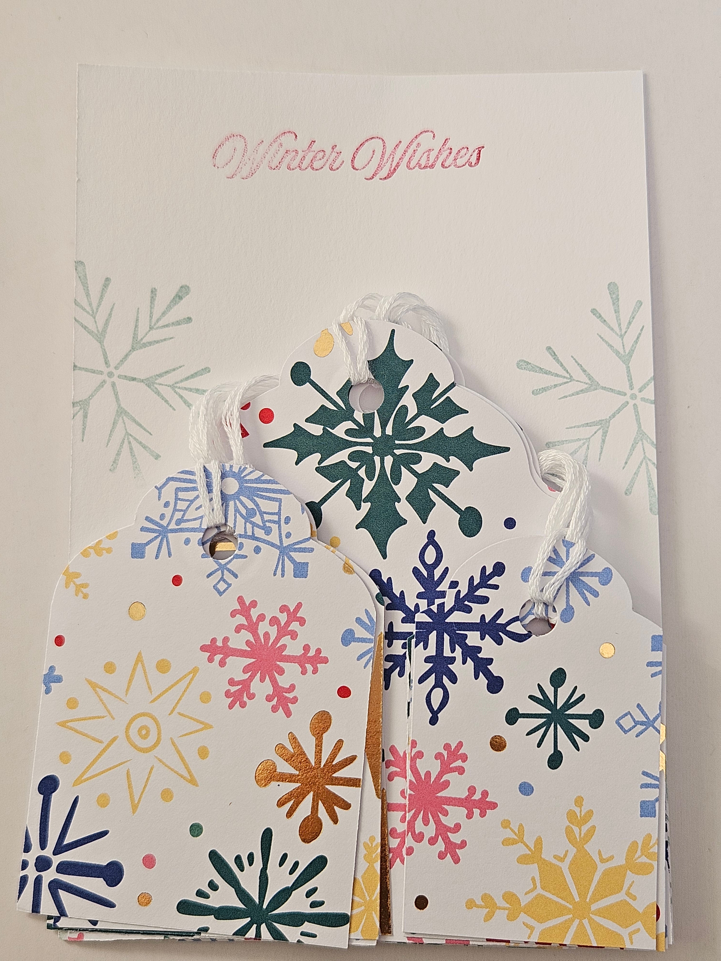 Christmas Gift Tags – Set of 12 Handmade Holiday Tags - Snowflakes