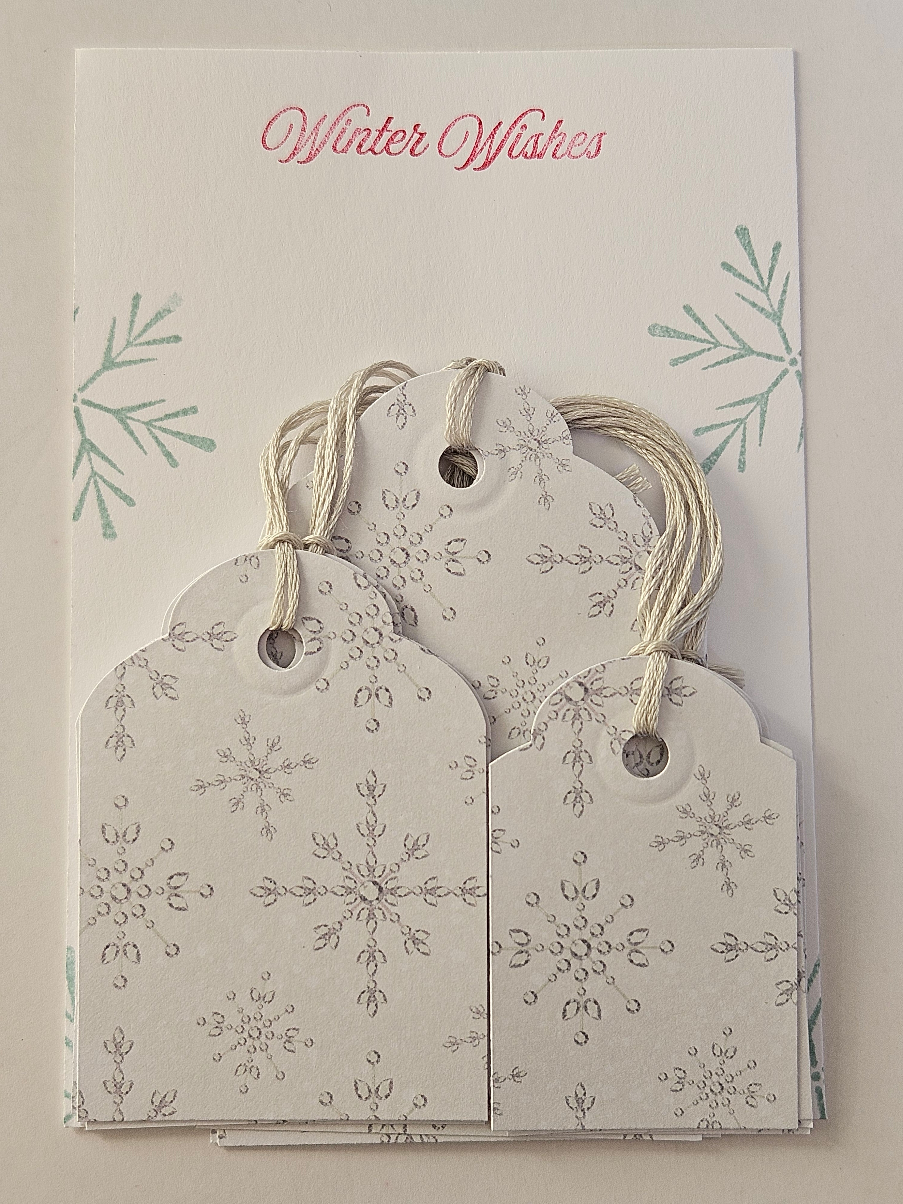 Christmas Gift Tags – Set of 12 Handmade Holiday Tags - Snowflakes