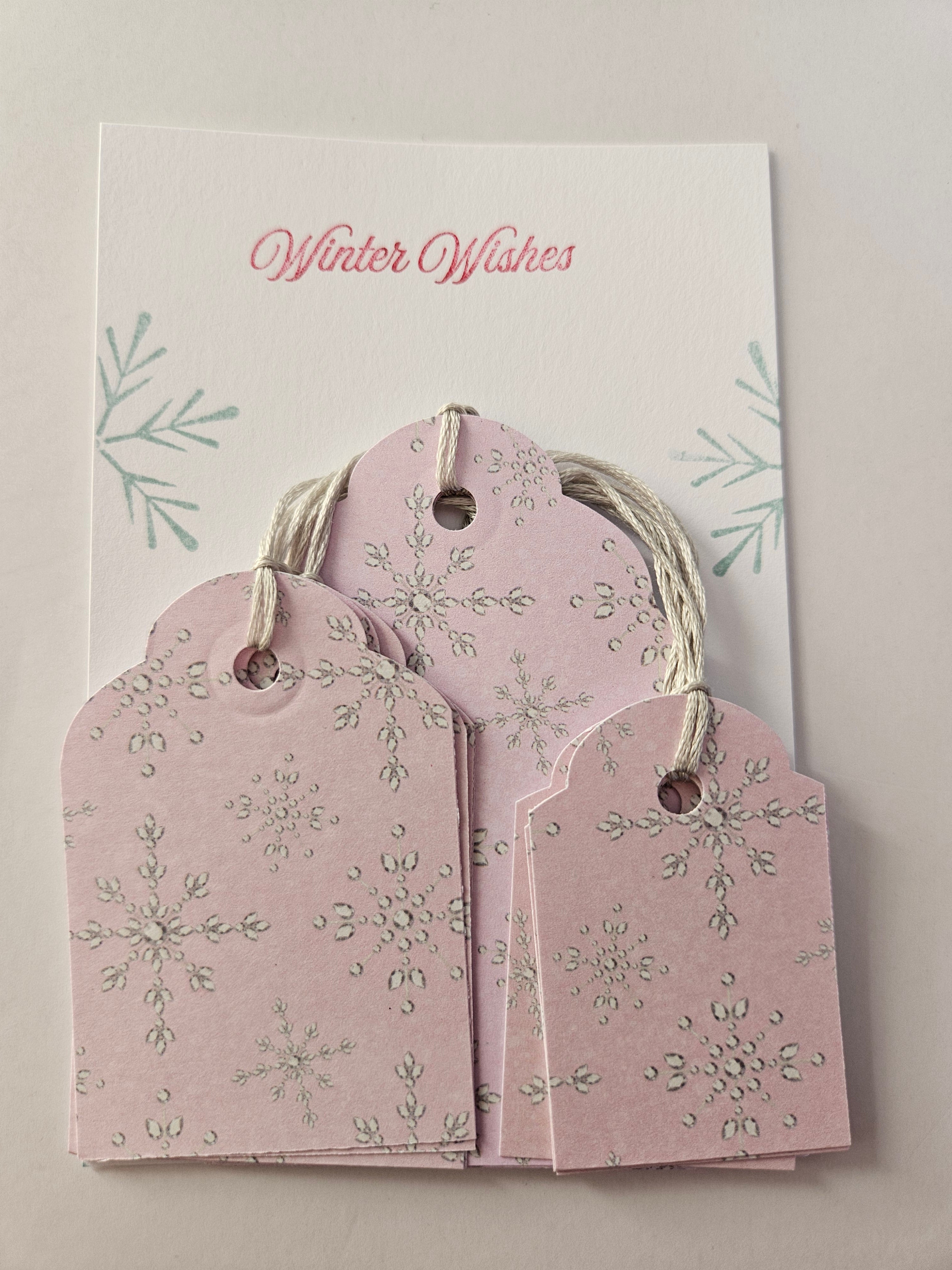 Christmas Gift Tags – Set of 12 Handmade Holiday Tags - Snowflakes