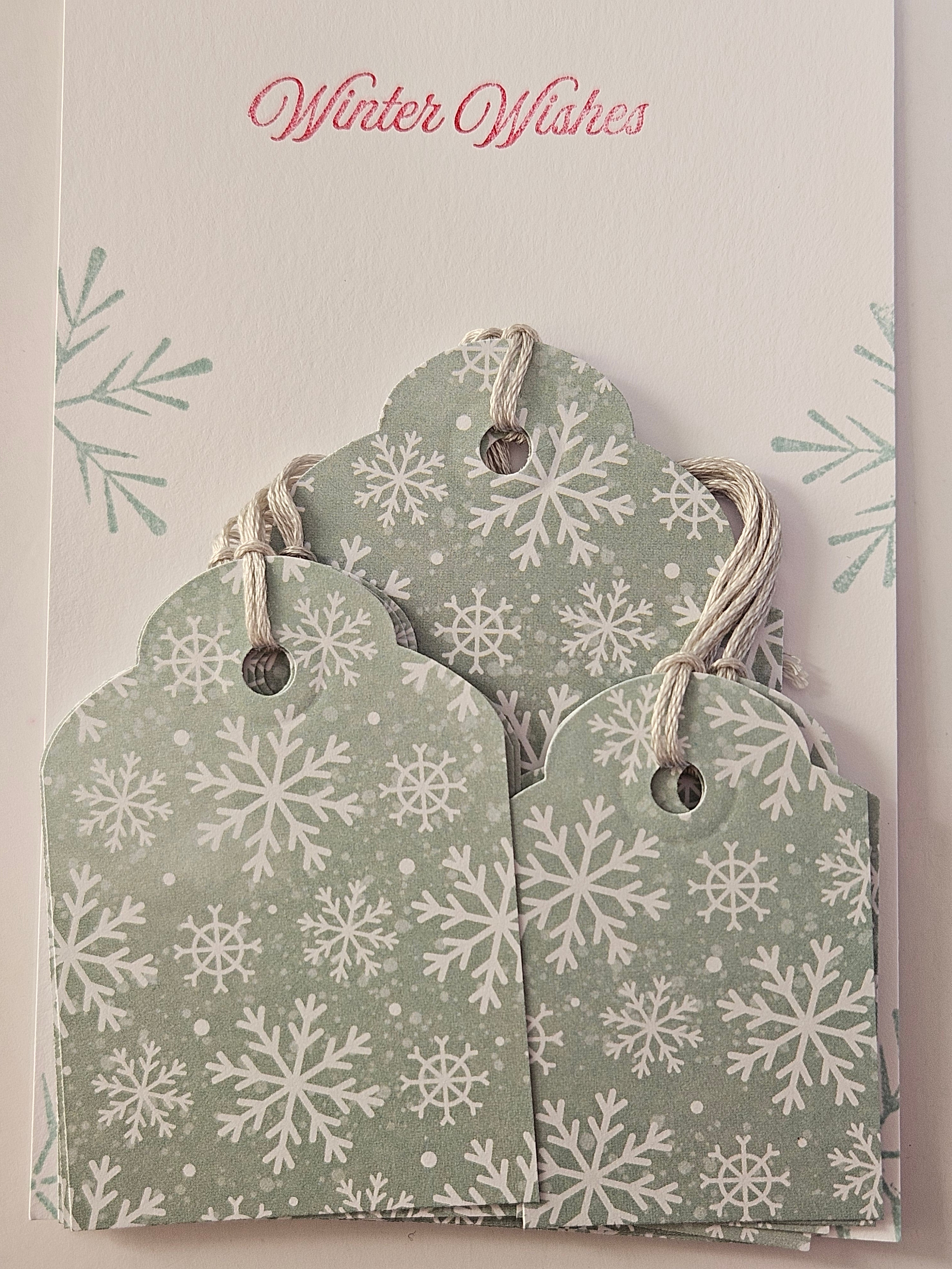 Christmas Gift Tags – Set of 12 Handmade Holiday Tags - Snowflakes