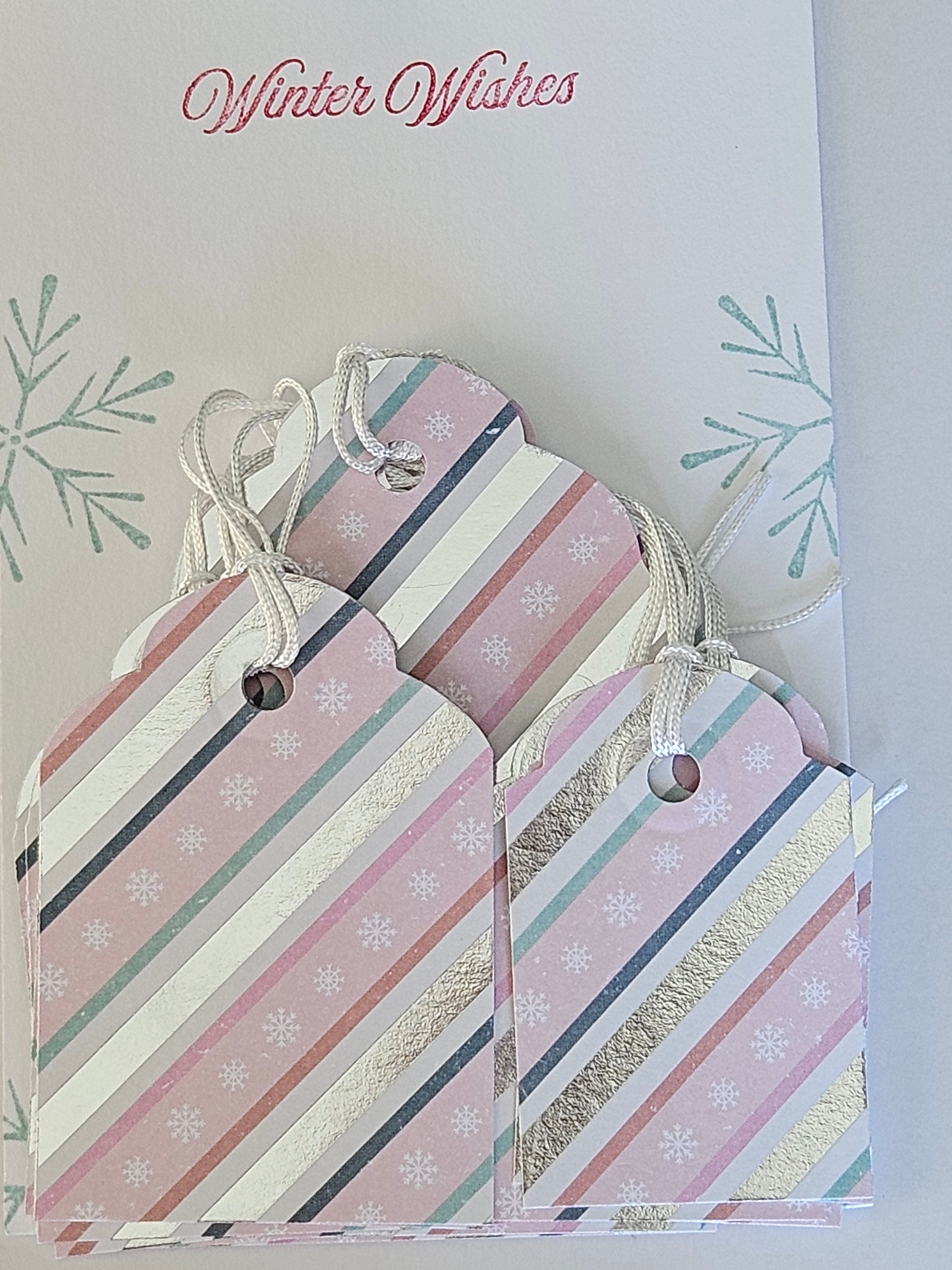 Christmas Gift Tags – Set of 12 Handmade Holiday Tags - Plaid and Stripes