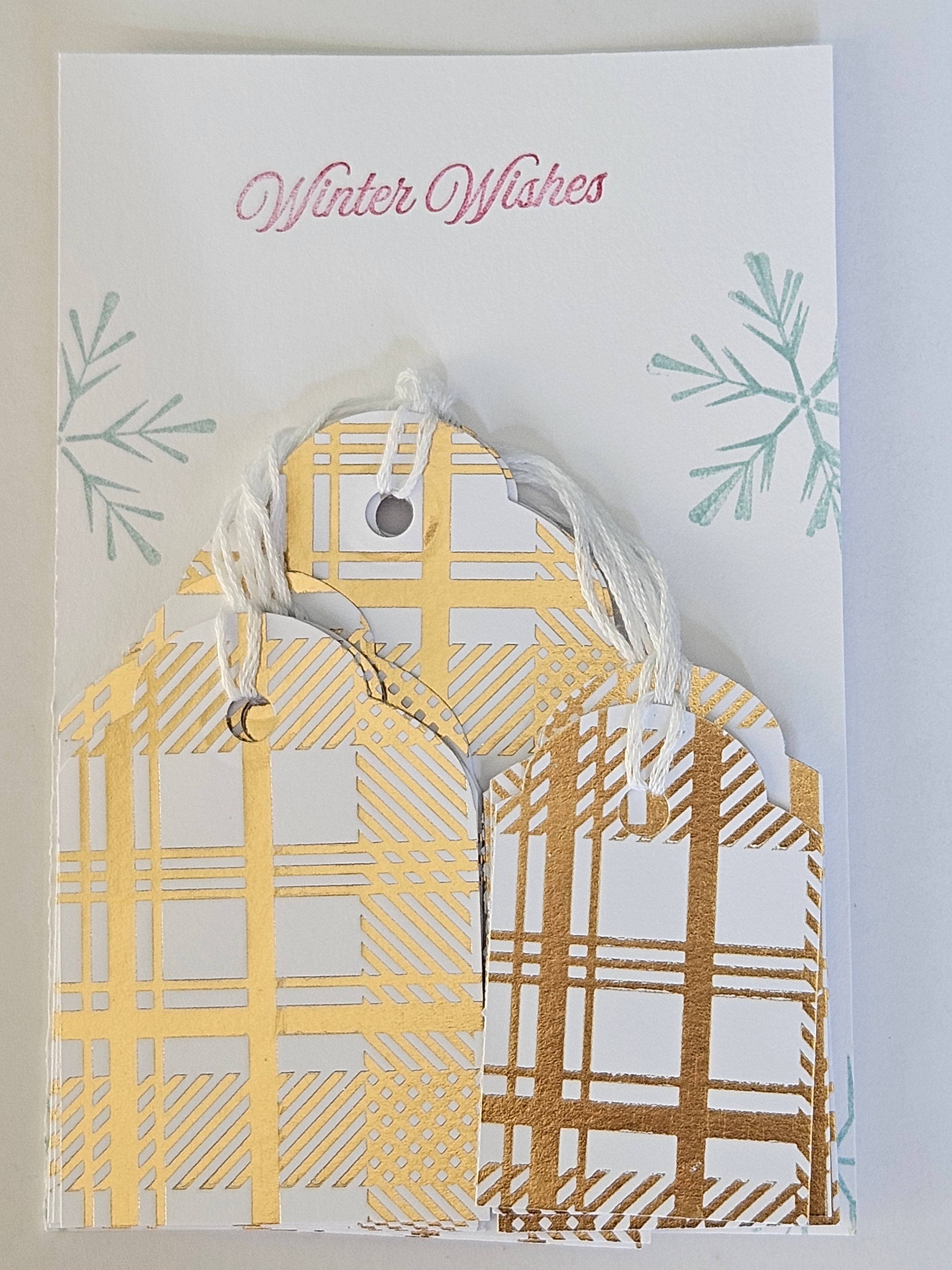 Christmas Gift Tags – Set of 12 Handmade Holiday Tags - Plaid and Stripes