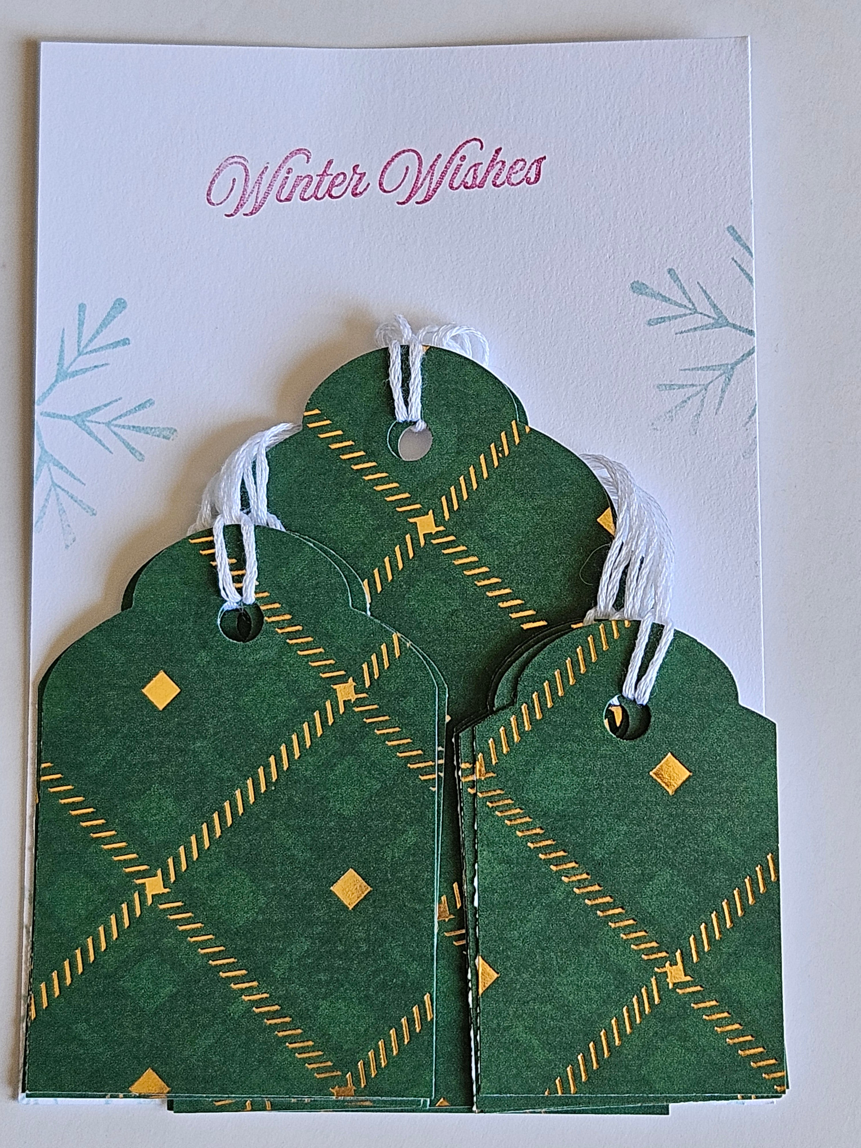Christmas Gift Tags – Set of 12 Handmade Holiday Tags - Plaid and Stripes