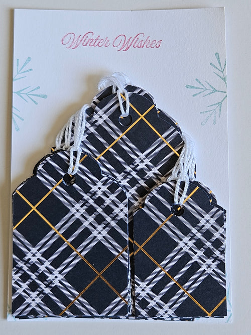 Christmas Gift Tags – Set of 12 Handmade Holiday Tags - Plaid and Stripes