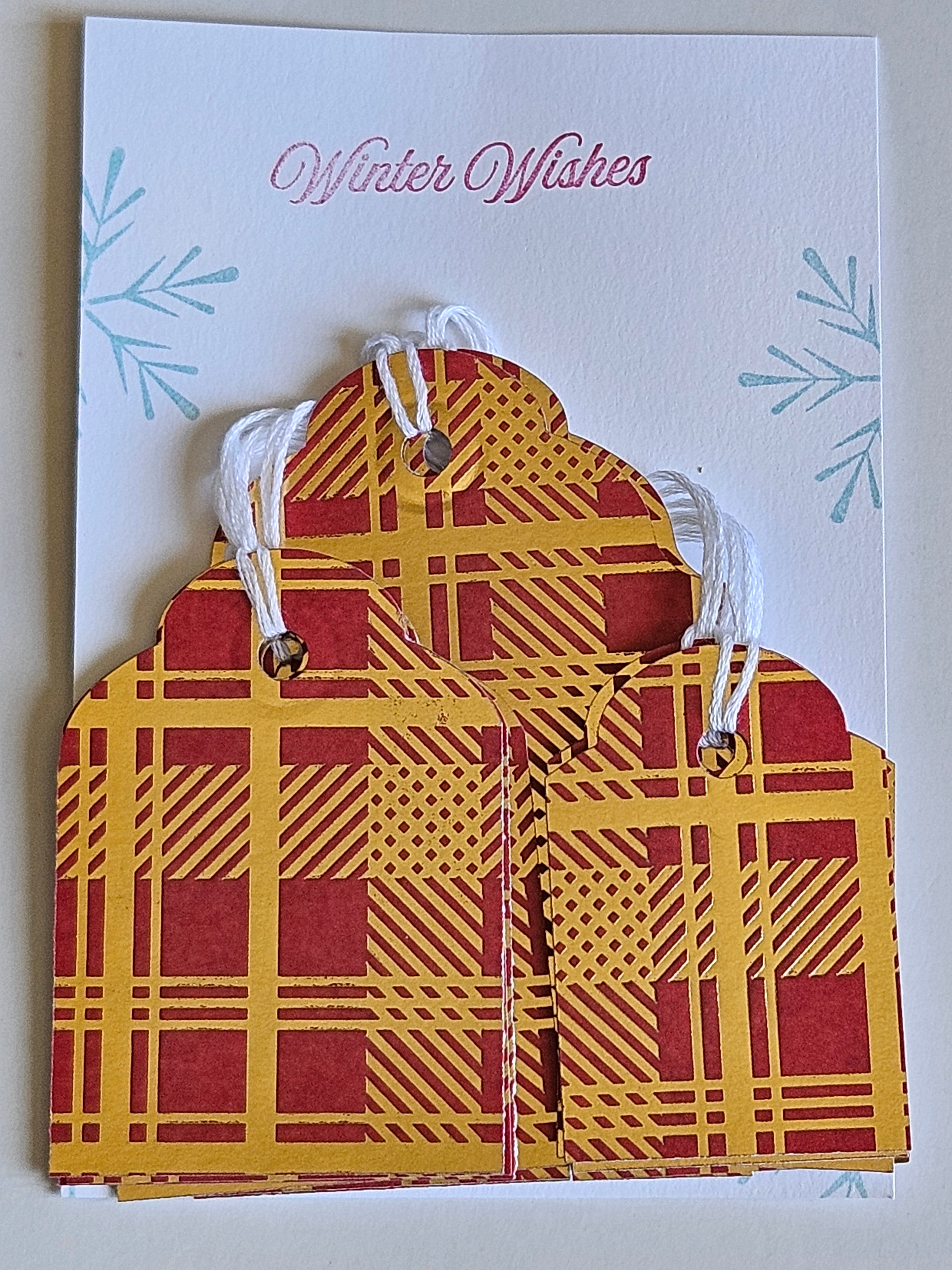 Christmas Gift Tags – Set of 12 Handmade Holiday Tags - Plaid and Stripes