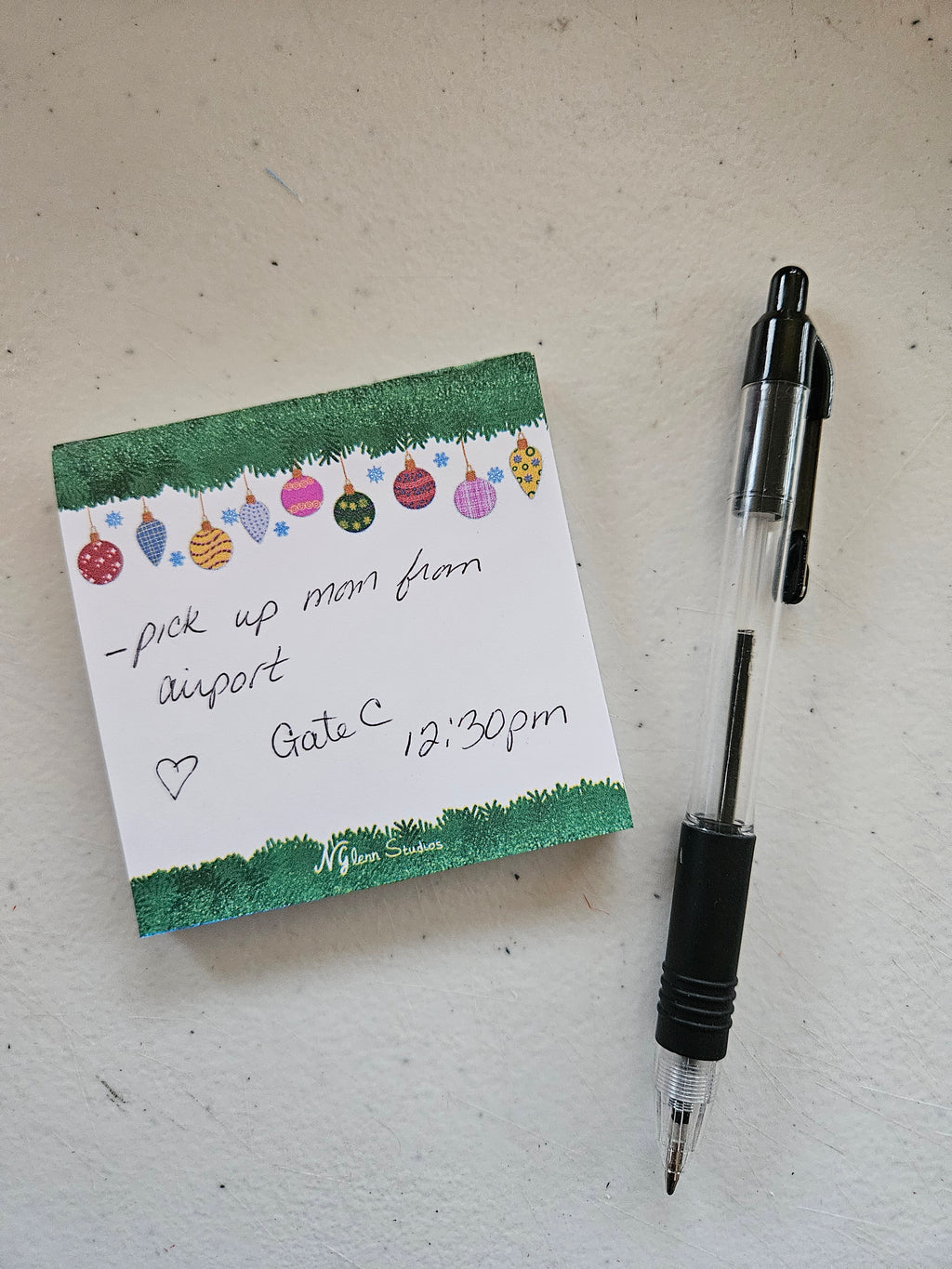 Holiday Ornaments and Garland Memo Pad
