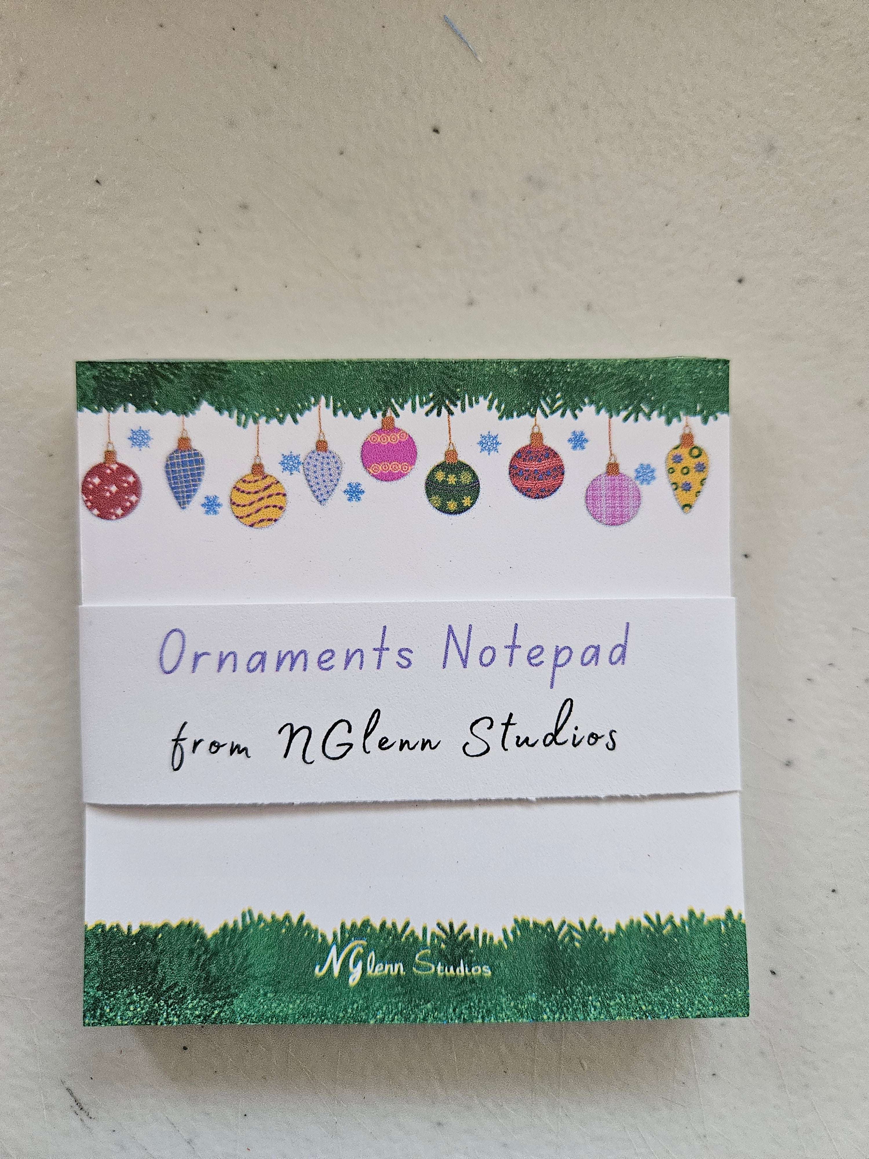 Holiday Ornaments and Garland Memo Pad