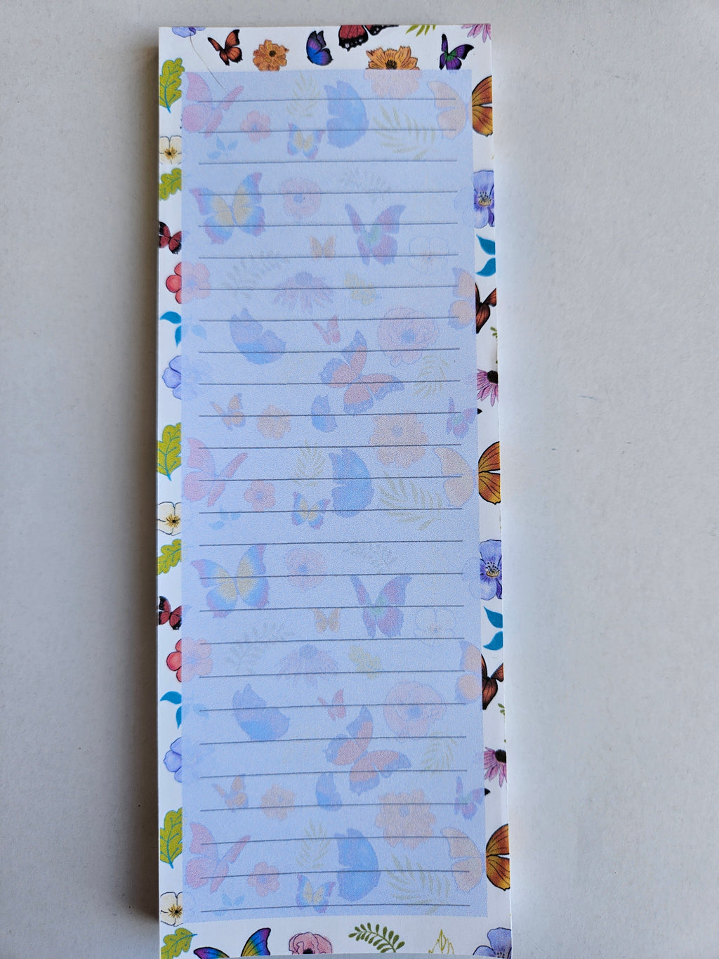 Colorful Butterflies and Flowers Lined Note Pad
