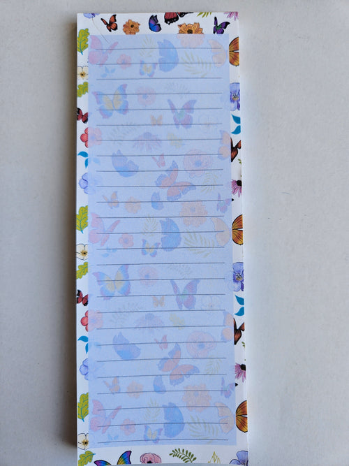 Colorful Butterflies and Flowers Lined Note Pad
