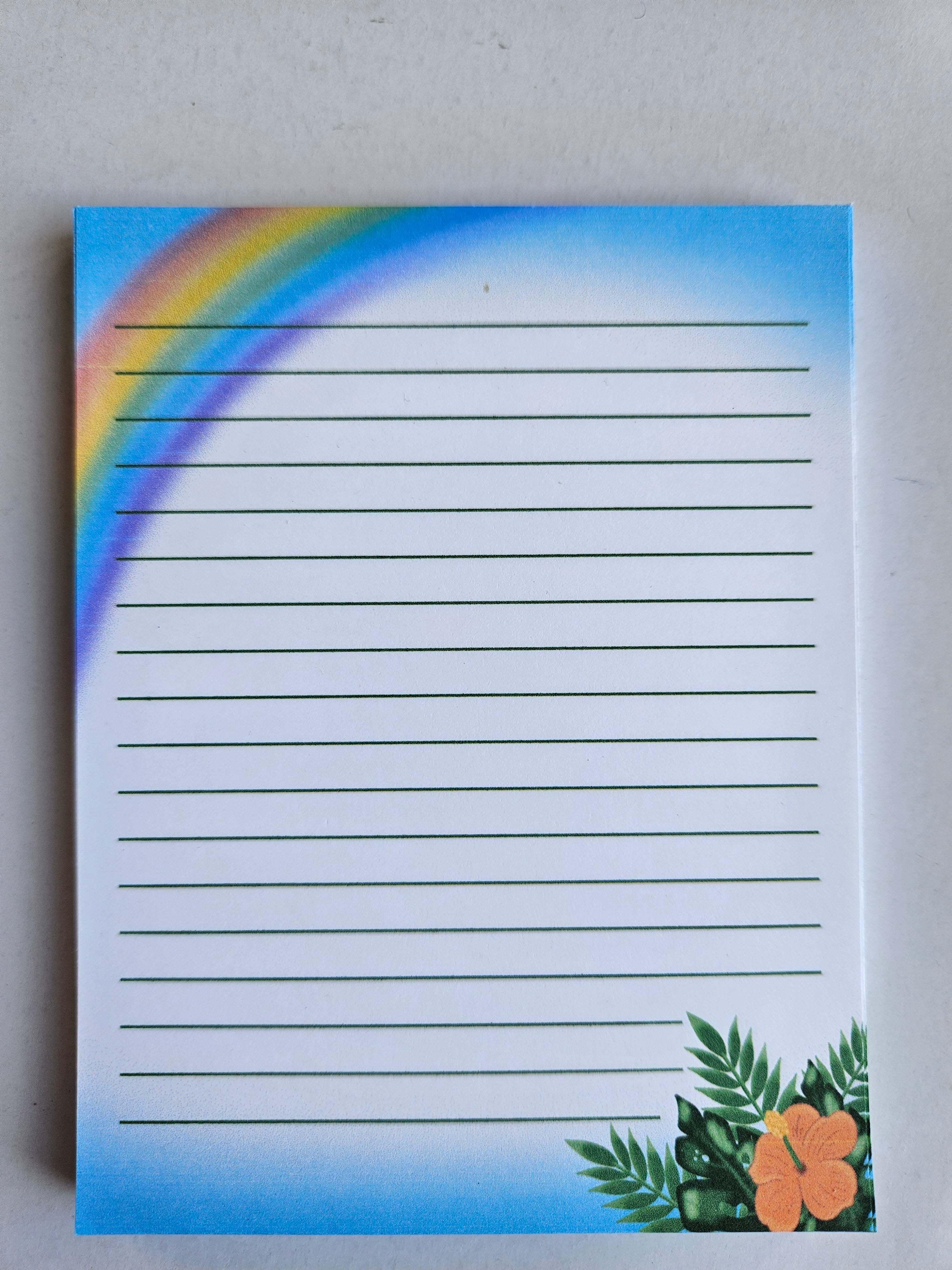 Summer Hibiscus with Rainbow Lined Note Pad
