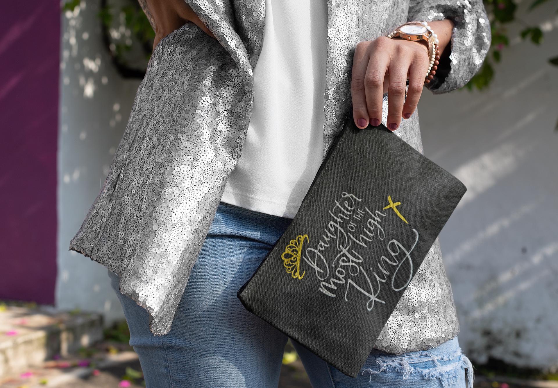 "Daughter of the Most High King" Tote Bag Set – Handmade Vinyl Design