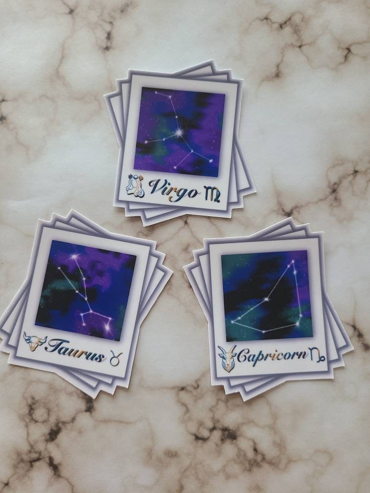 Earth Signs Zodiac Constellation - Vinyl Sticker Set of 3