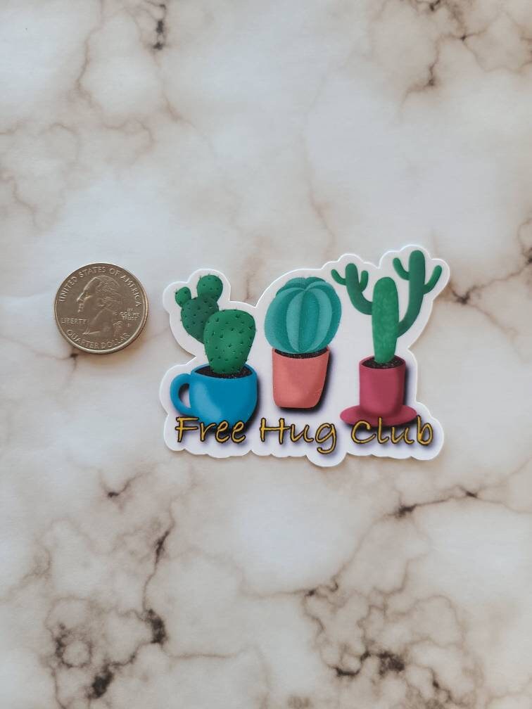 Free Hug Club Cacti - Vinyl Sticker