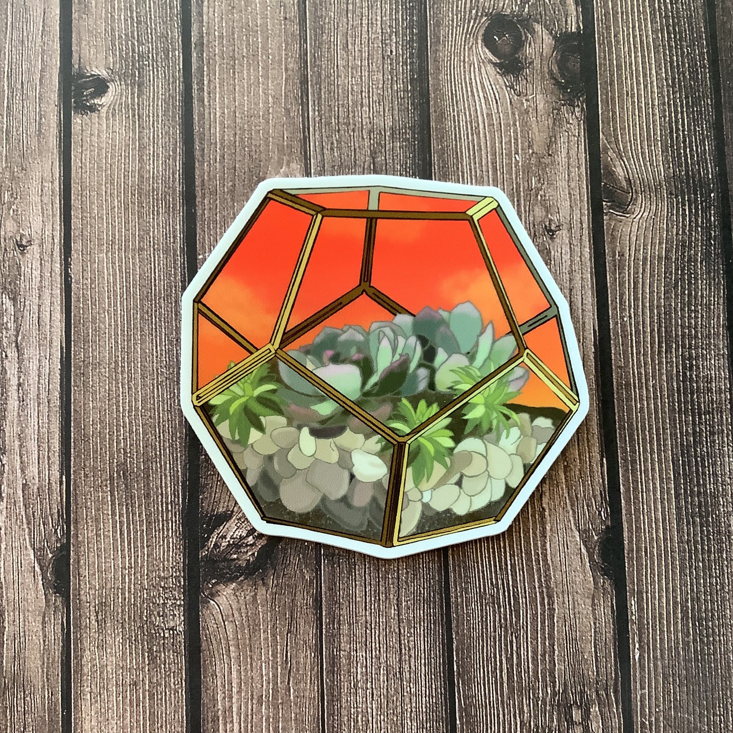 Sunset Sky Succulent Terrarium - Vinyl Sticker