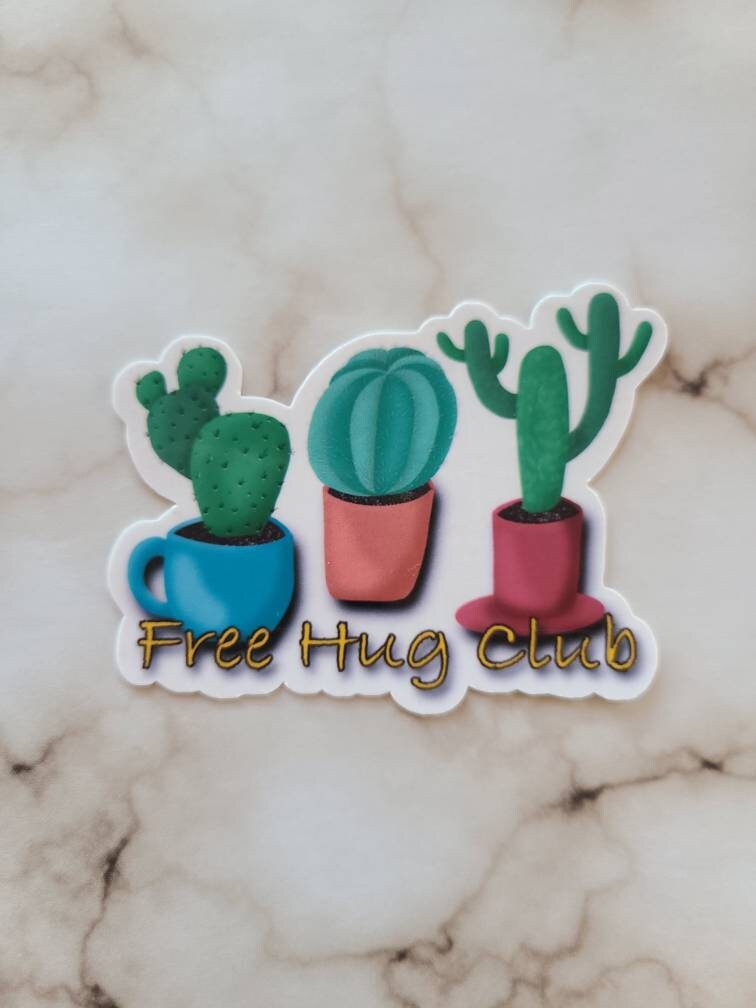 Free Hug Club Cacti - Vinyl Sticker