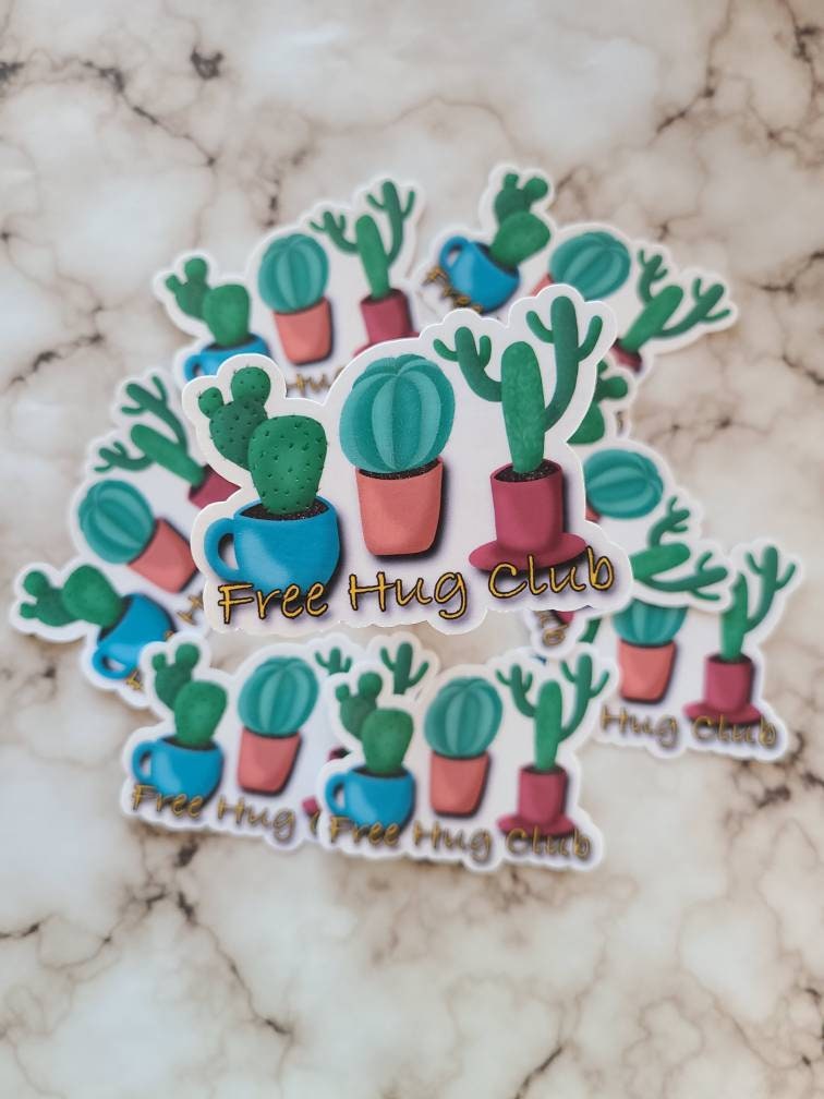 Free Hug Club Cacti - Vinyl Sticker