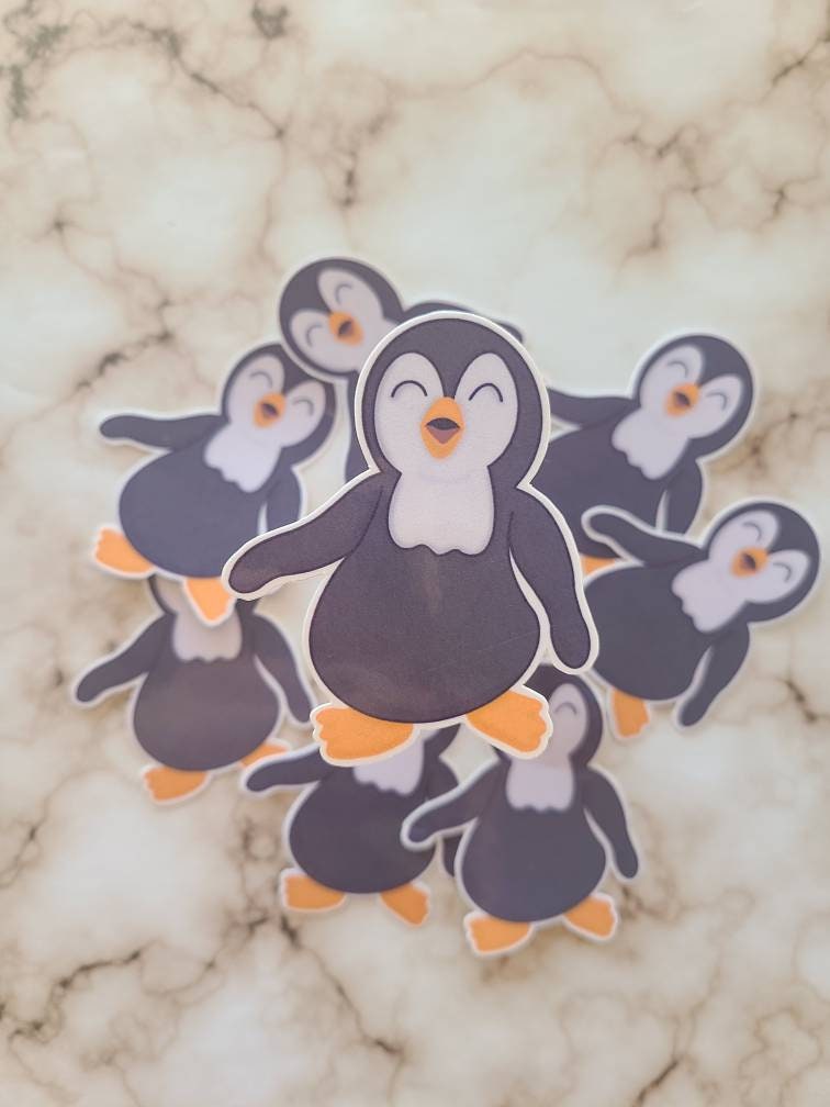 Cute Singing Penguin - Vinyl Sticker