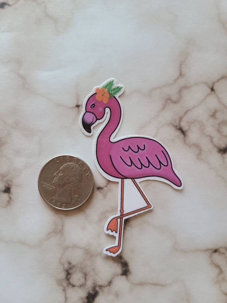 Playful Pink Flamingo - Vinyl Sticker